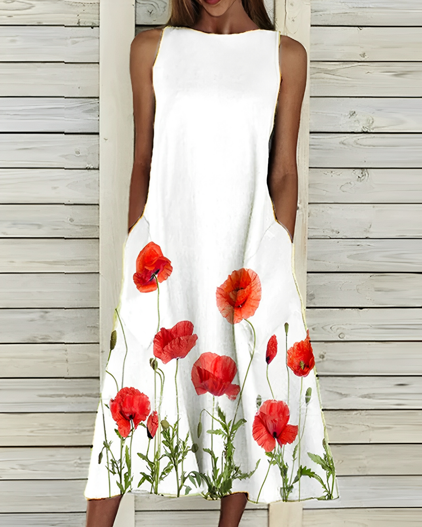 Marlene – Robe midi à motif floral