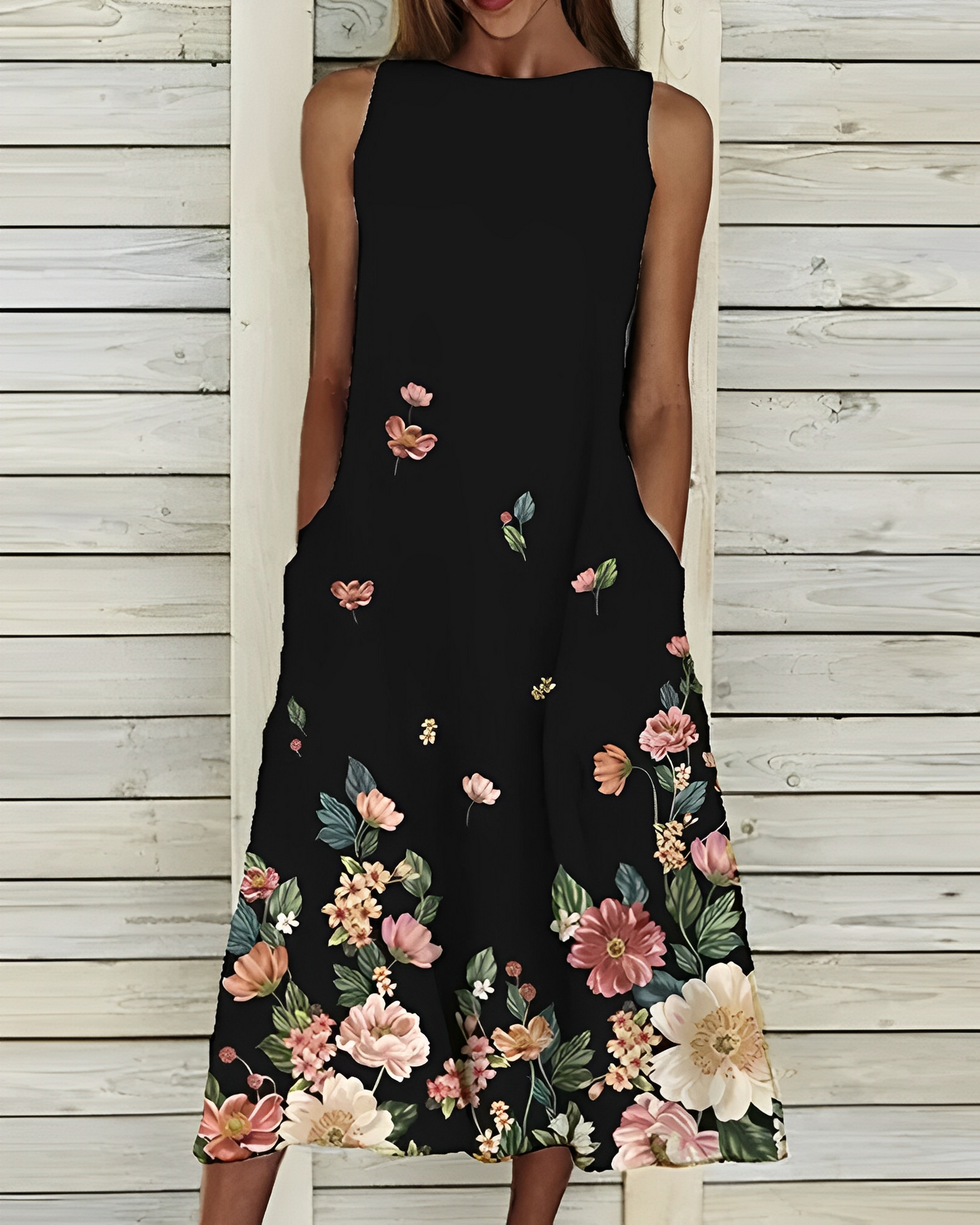 Marlene – Robe midi à motif floral