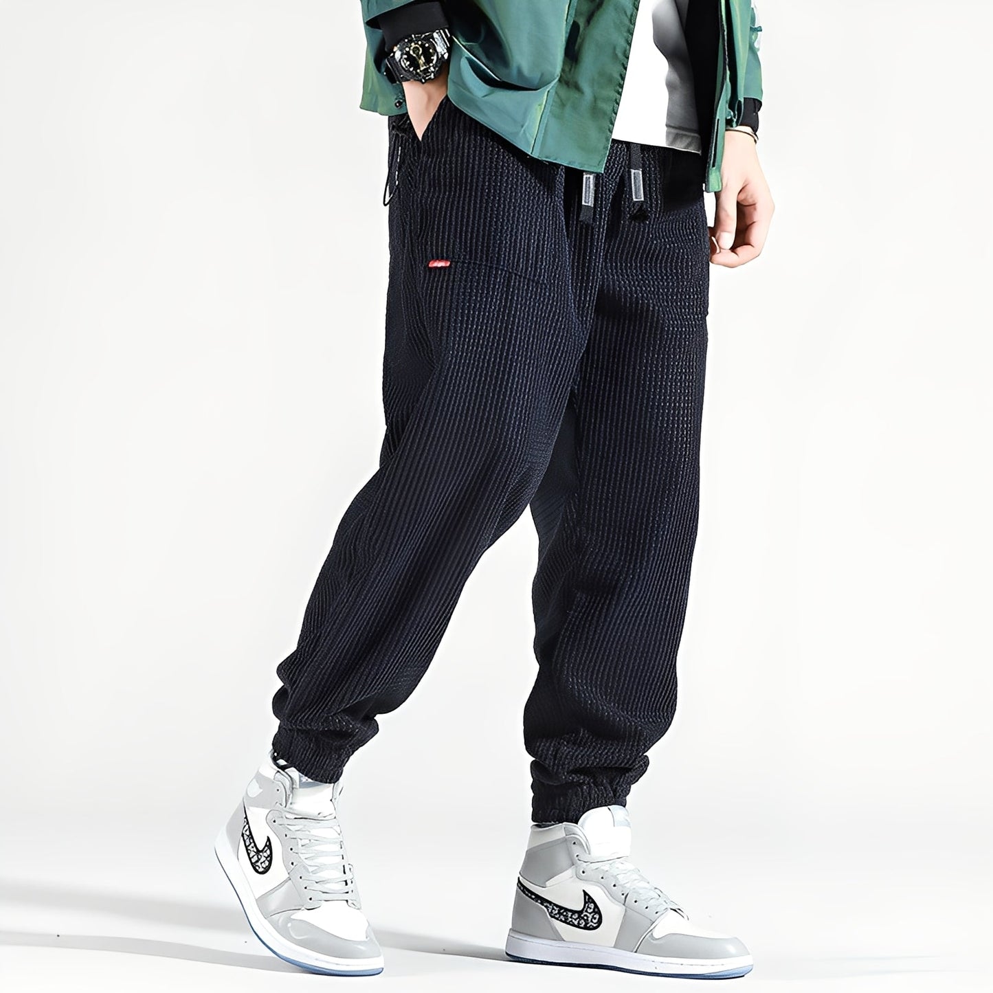 Kodey - Large pantalon en velours côtelé pour hommes