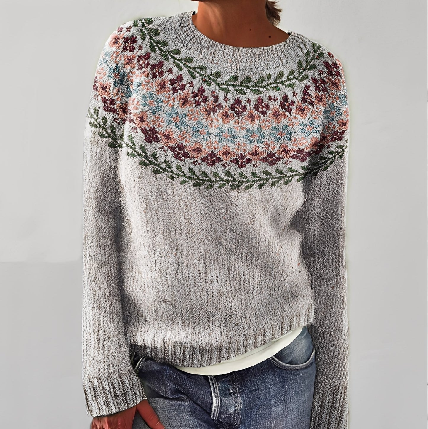 Heather - Pull basique en maille avec motif pour femmes