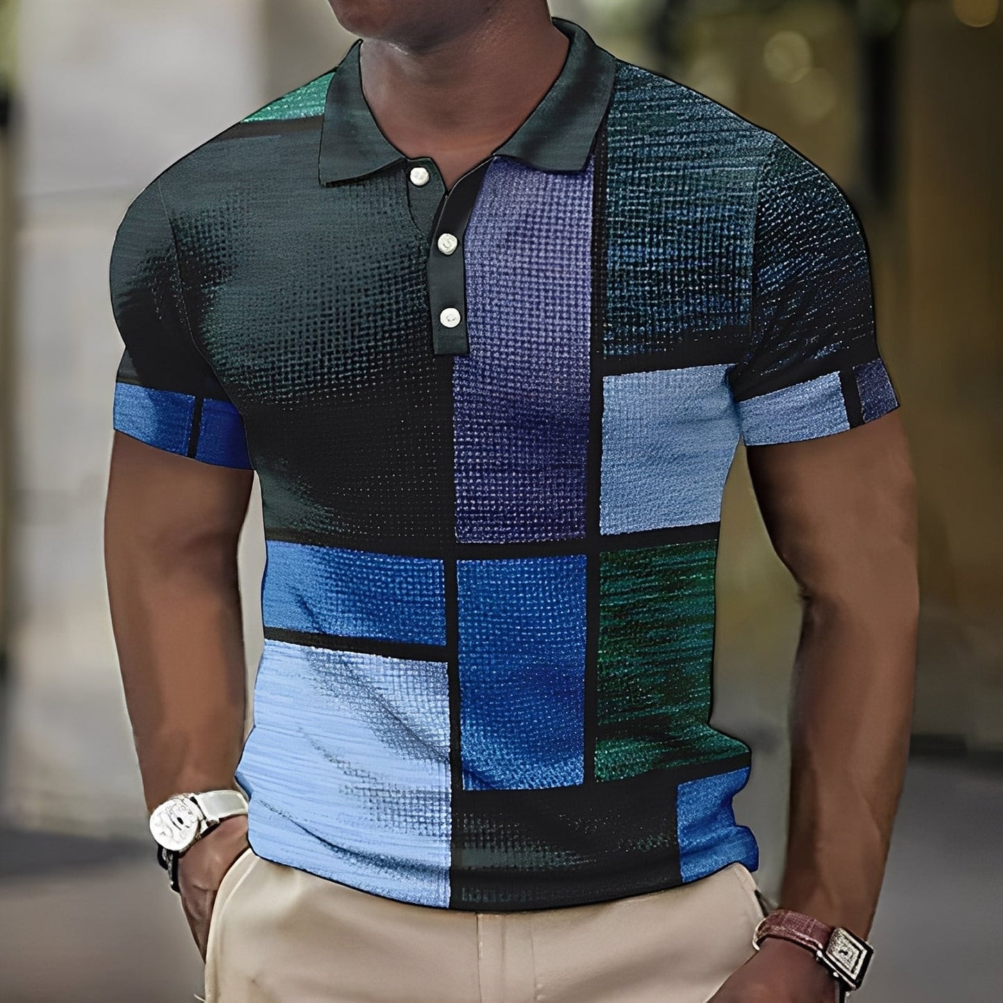 Reginald - Polo homme multicolore élégant