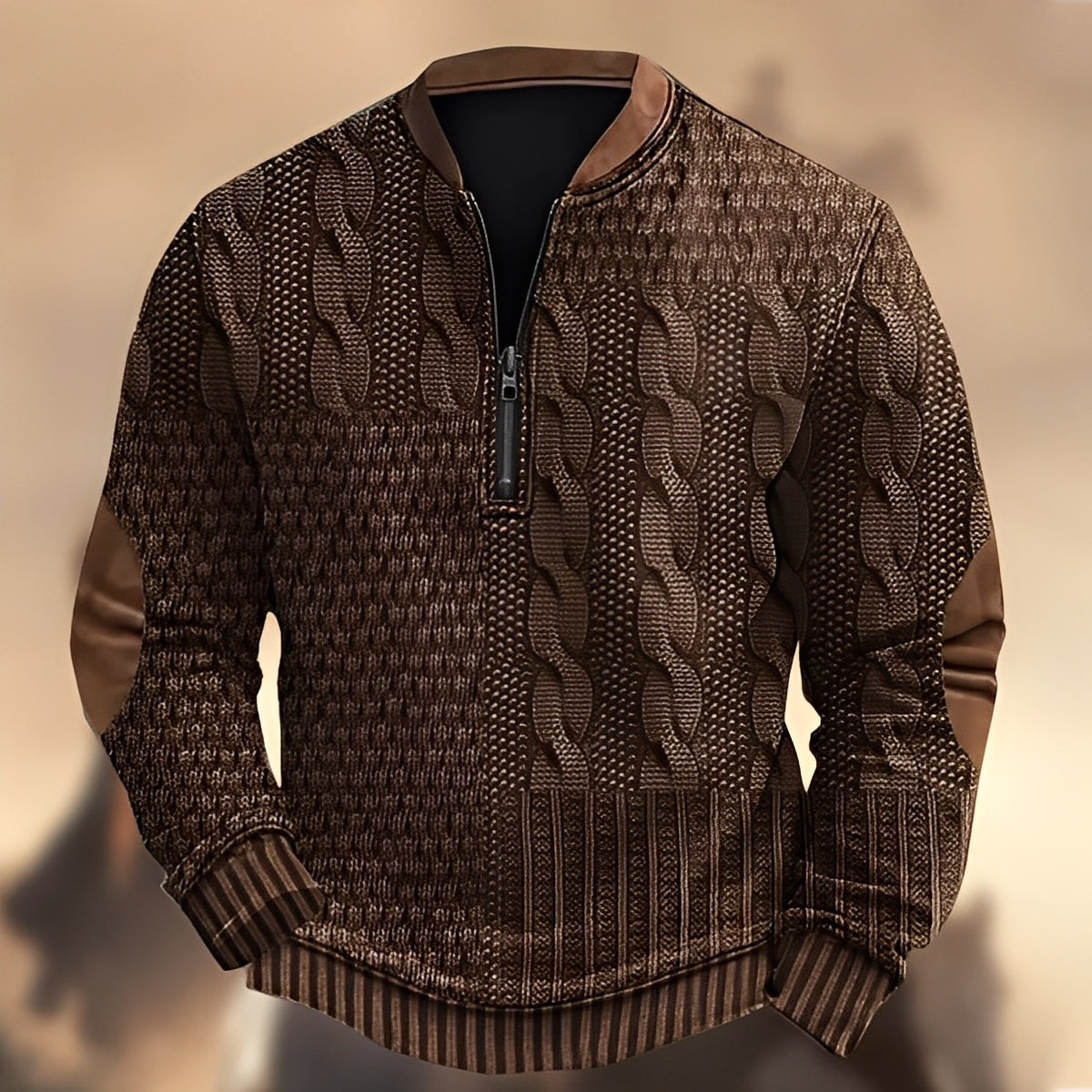 Edmund - Pull décontracté avec motifs et zip pour hommes