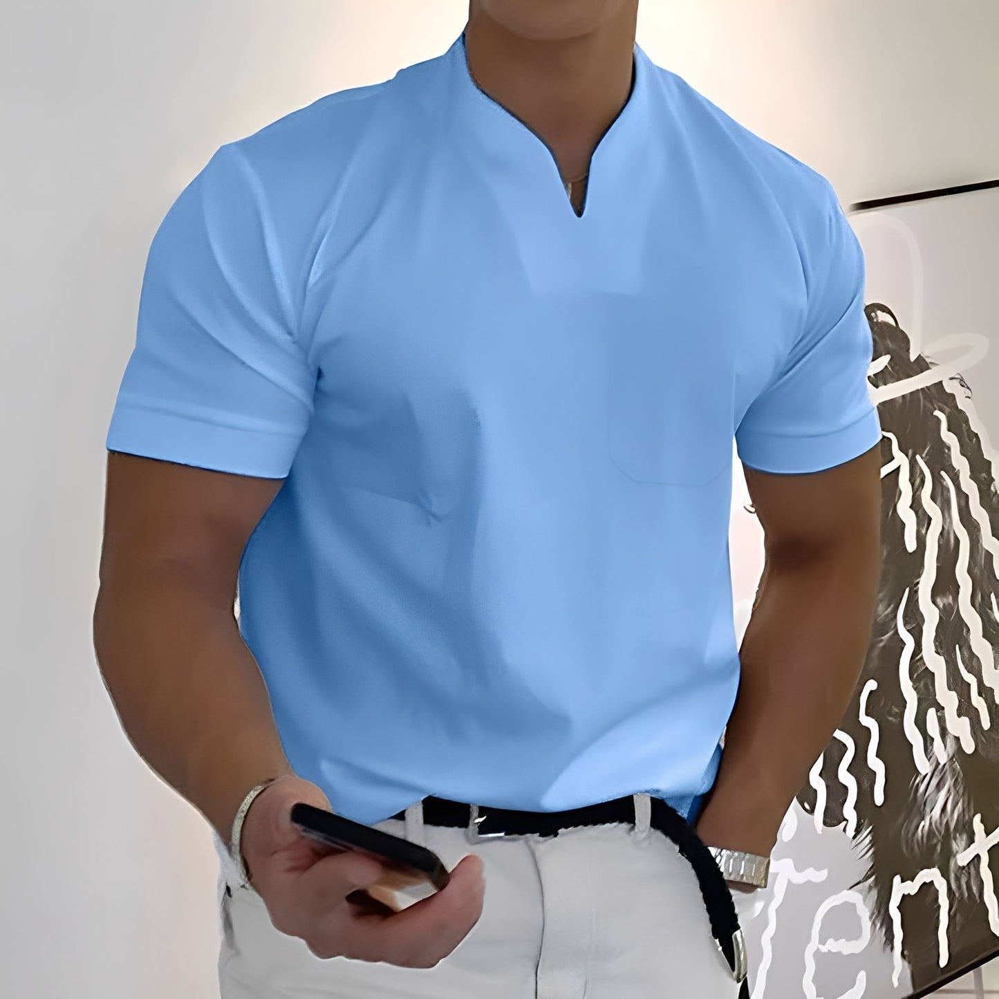 Dylan - Chemise moulante homme à manches courtes