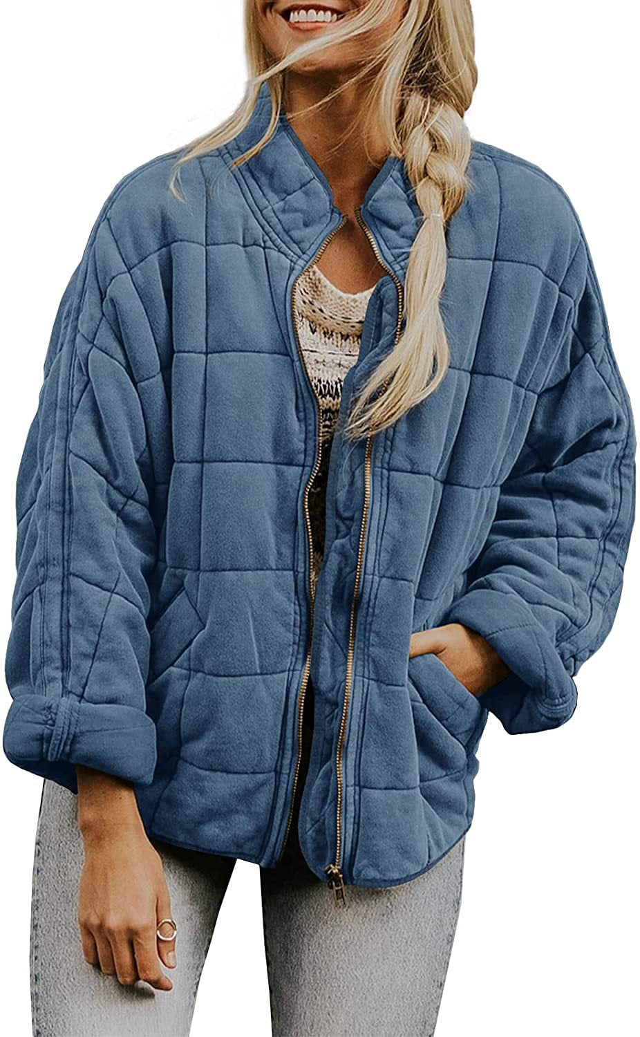 Wenona - Manteau chaud à carreaux avec poches pour femmes
