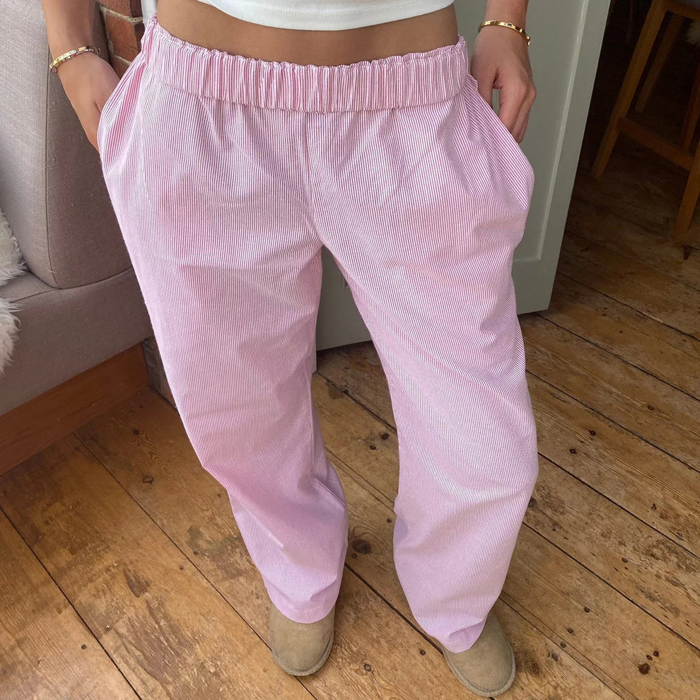Elis – Pantalons Femme à Jambe Large et Taille Haute