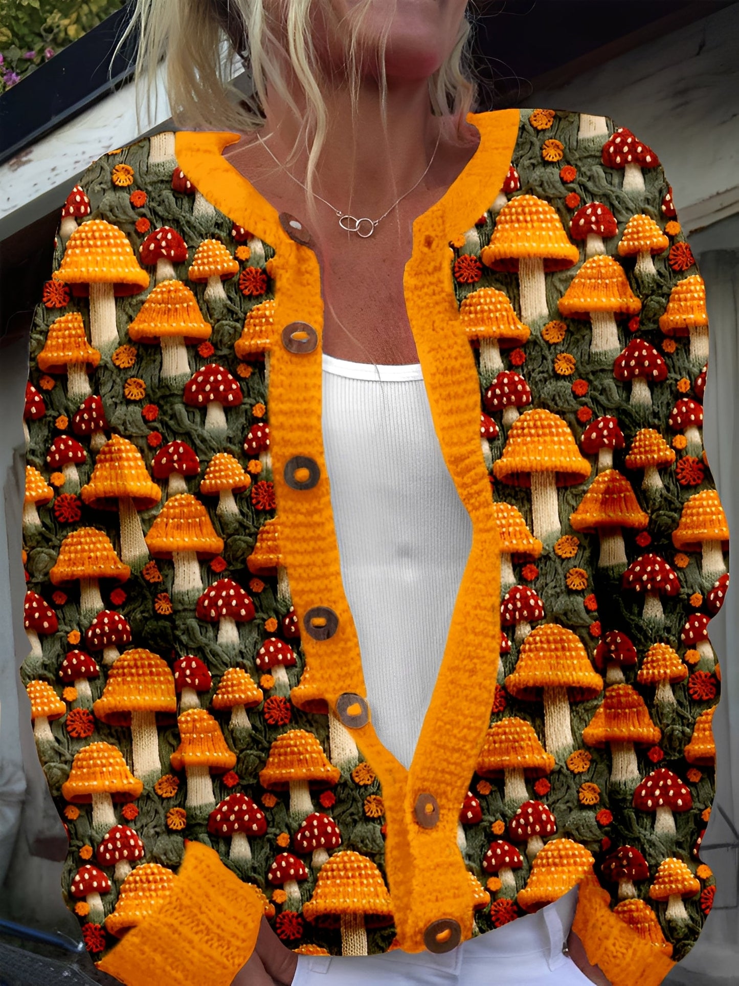 Kandace - Cardigan mode avec motif floral pour femmes