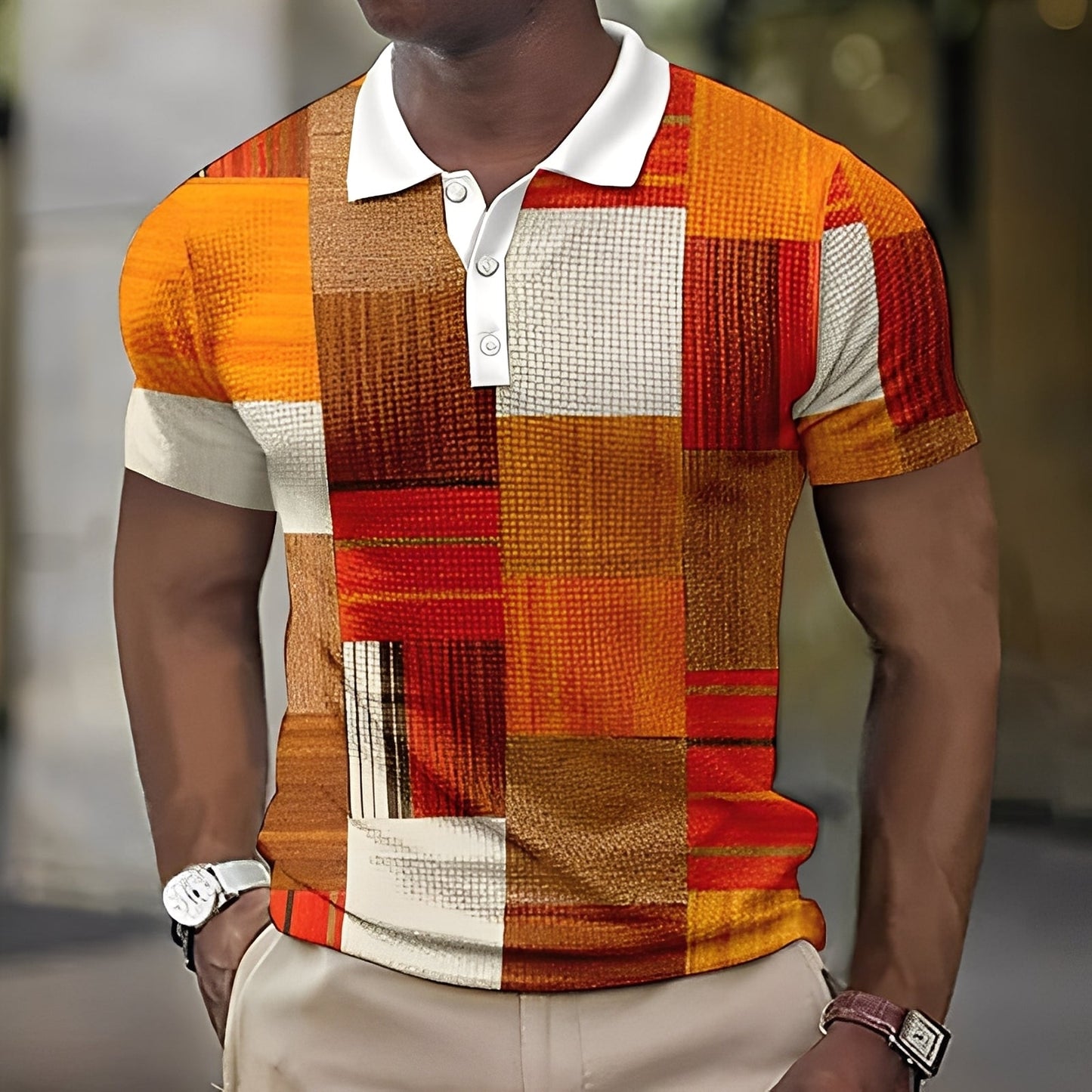 Reginald - Polo homme multicolore élégant