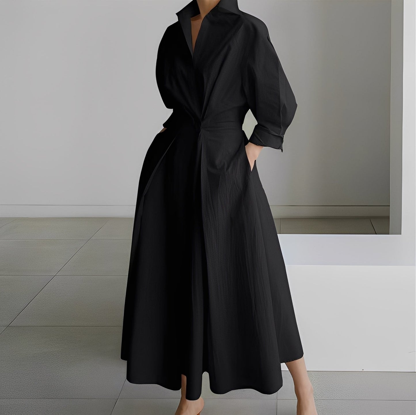 Lavina - Robe ample à manches longues avec poches pour femmes