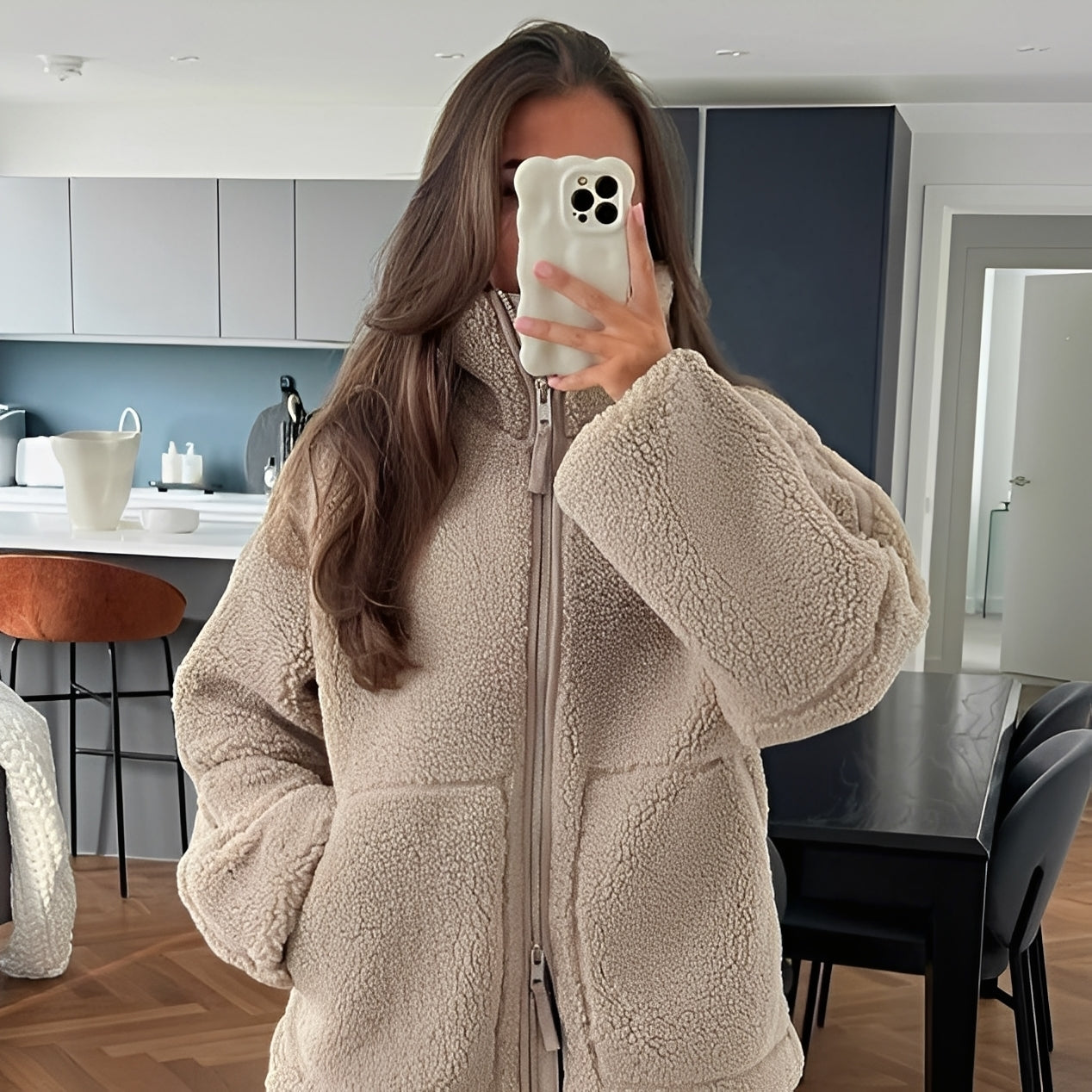 Quincy - Manteau en laine épaisse avec col roulé pour femmes