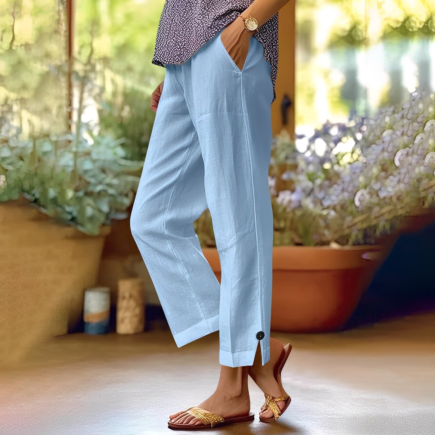 Kassia - Pantalon d'été en lin pour femme