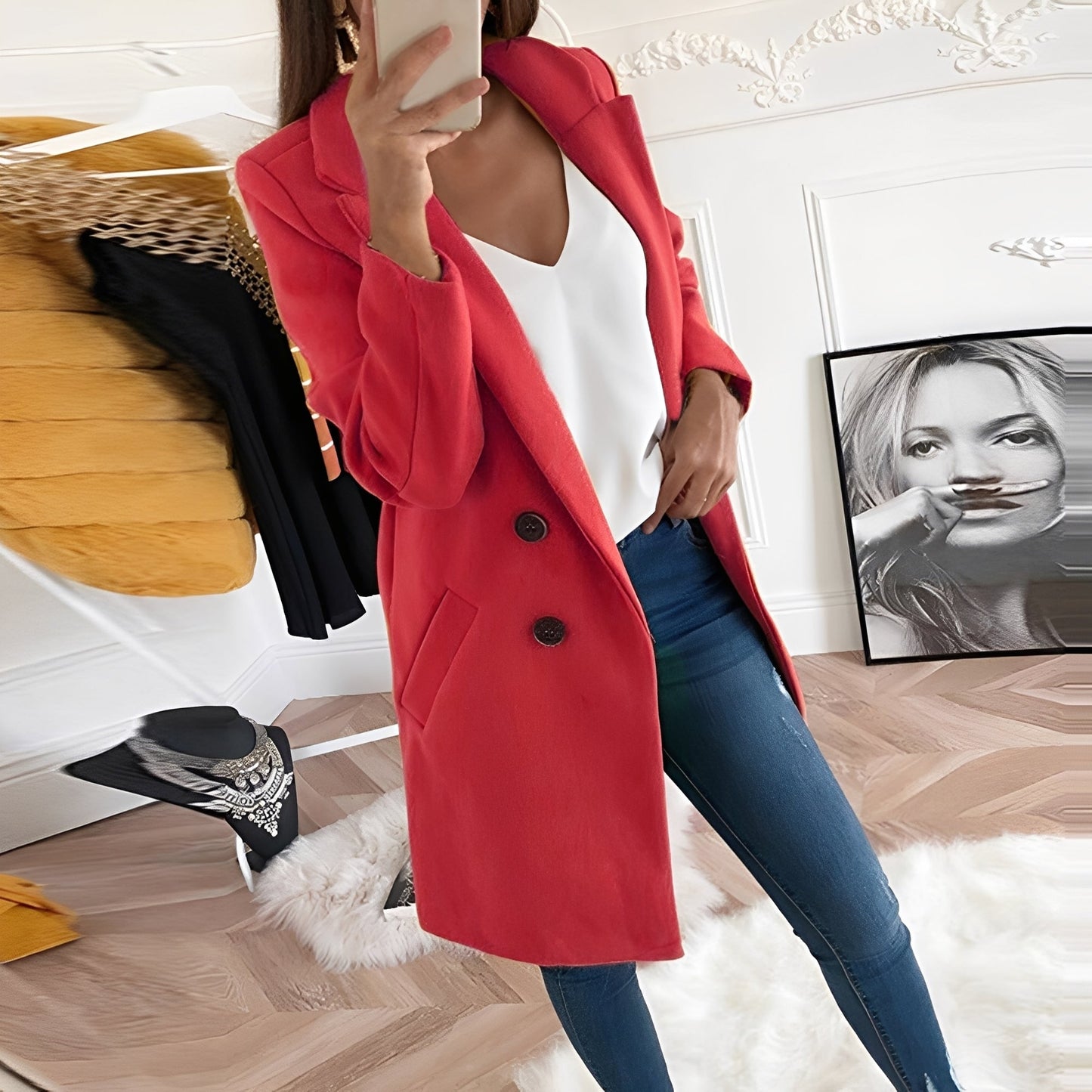 Nichole - Long manteau élégant et chaud pour femmes