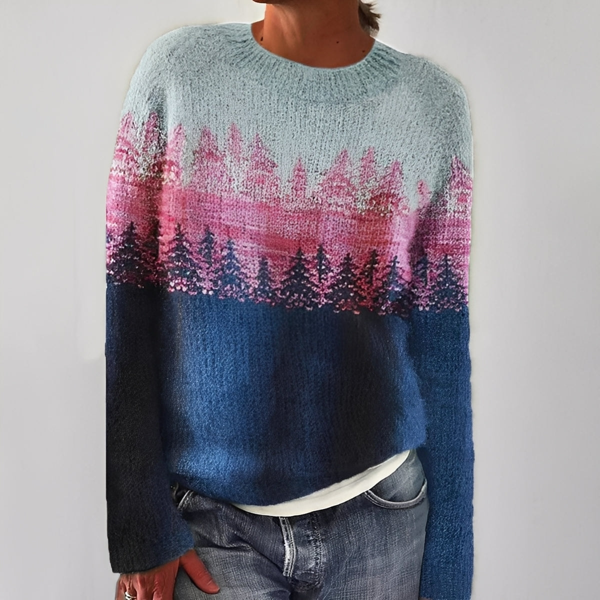Heather - Pull basique en maille avec motif pour femmes