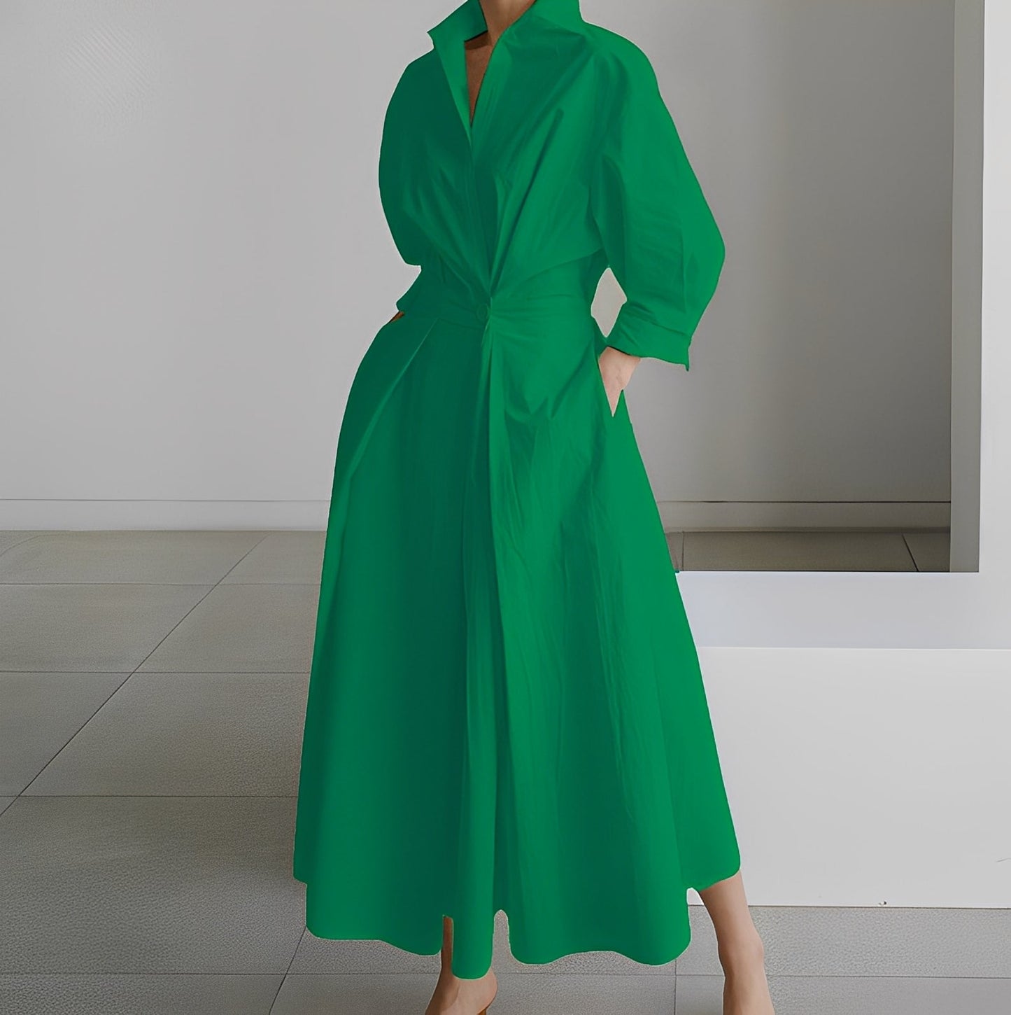Lavina - Robe ample à manches longues avec poches pour femmes