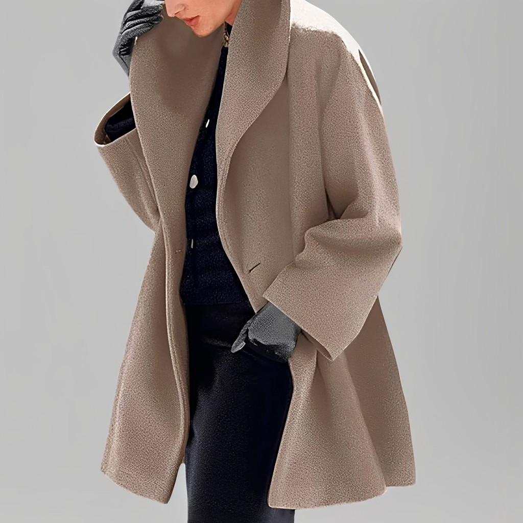 Natalia - Veste large et à la mode en laine pour femmes