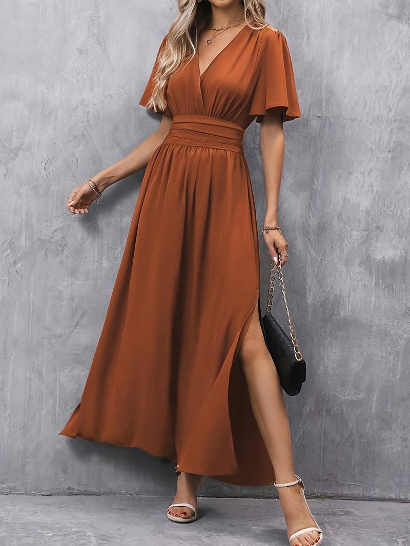 Juliette – Robe pour femmes avec col à volants et taille plissée