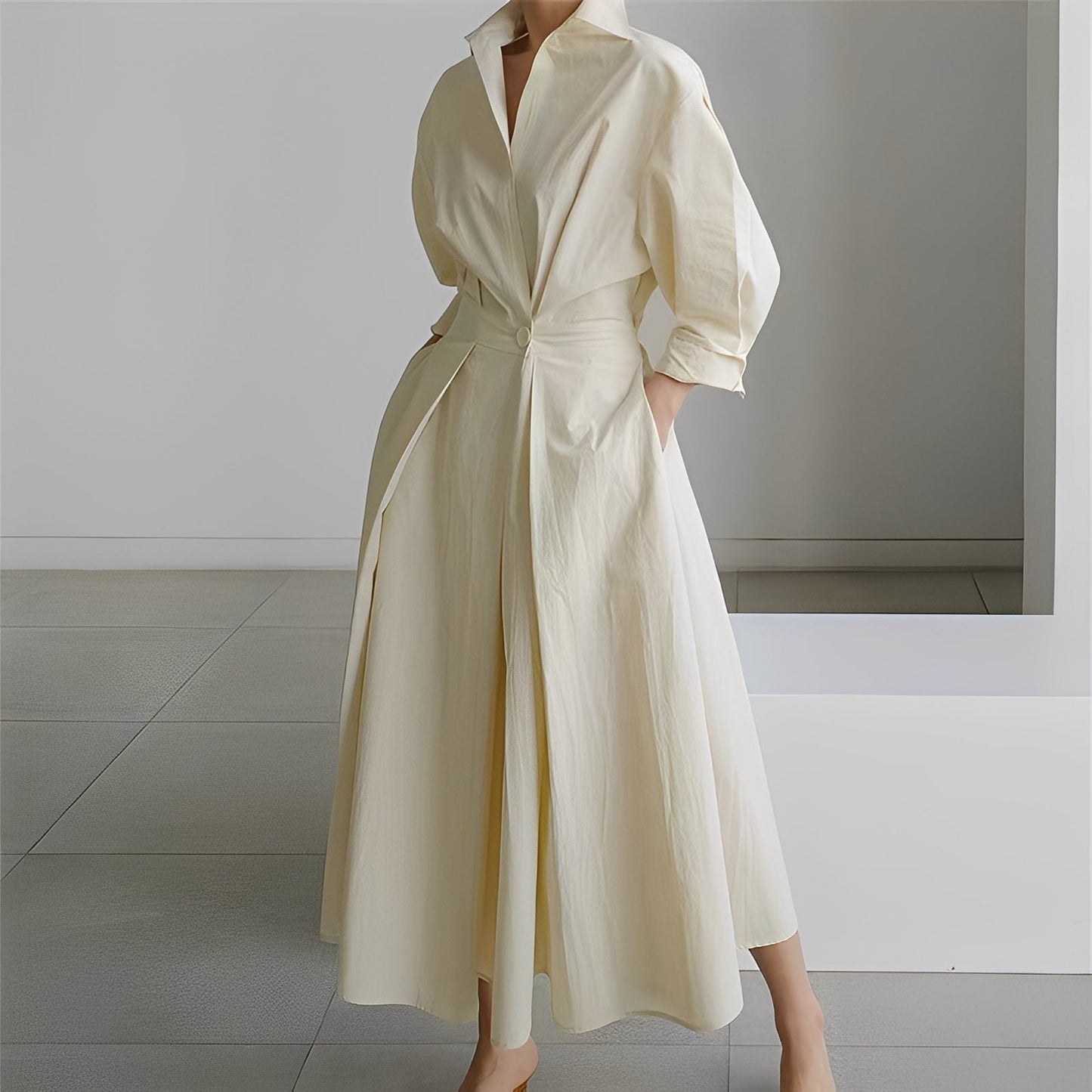 Lavina - Robe ample à manches longues avec poches pour femmes