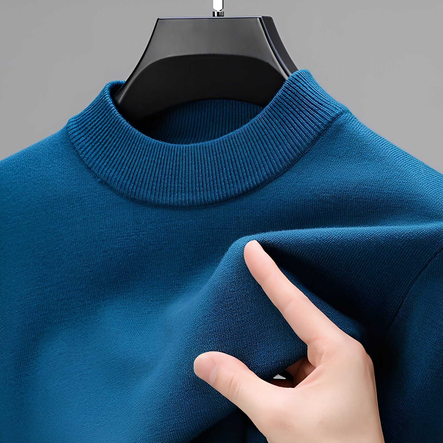 Davis - Pull décontracté en cachemire pour hommes avec ourlet