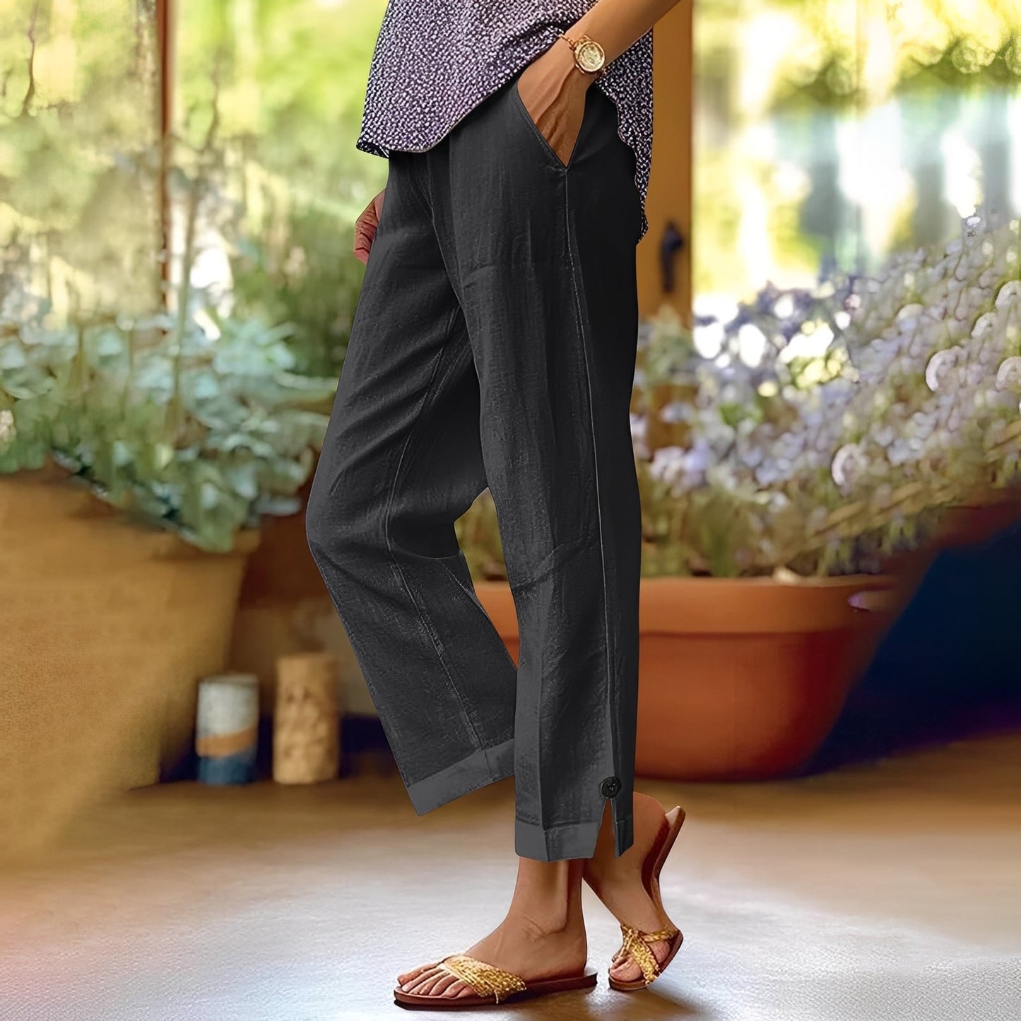 Kassia - Pantalon d'été en lin pour femme