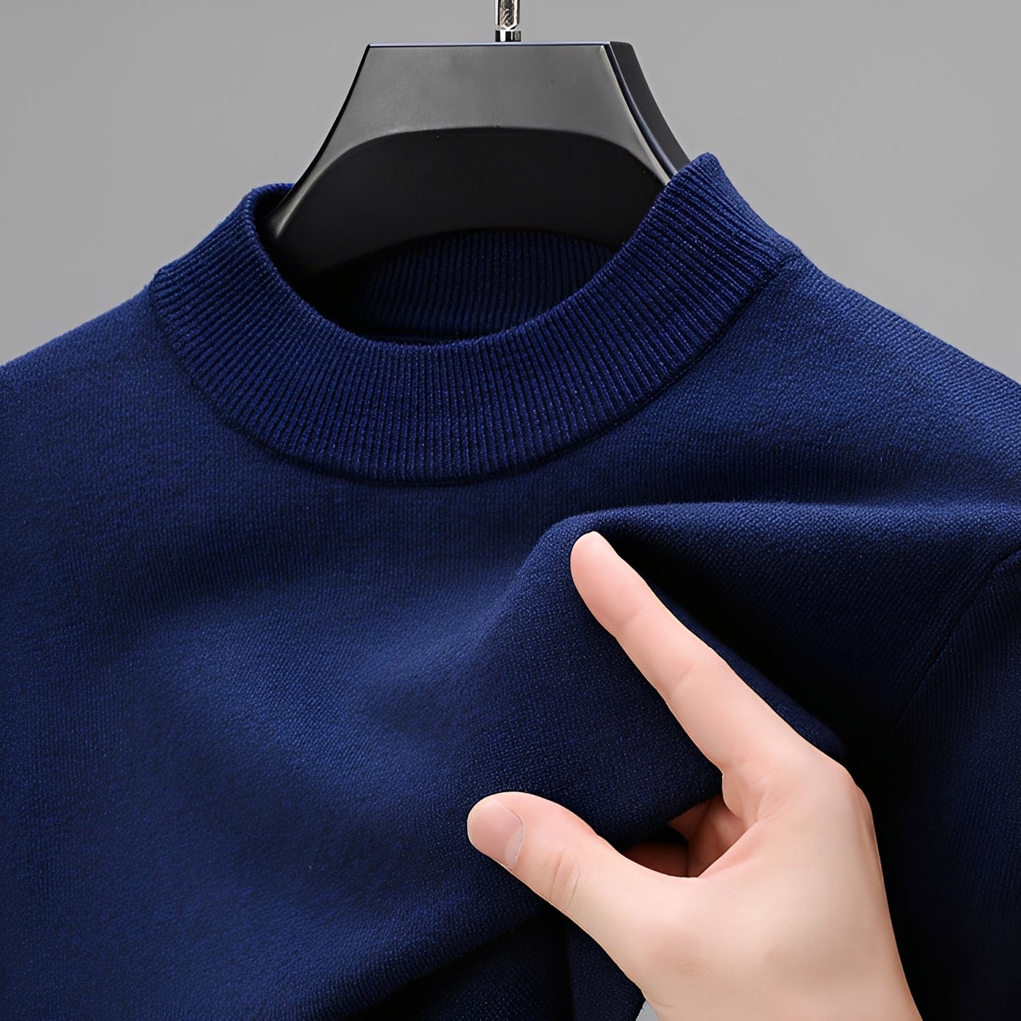 Davis - Pull décontracté en cachemire pour hommes avec ourlet
