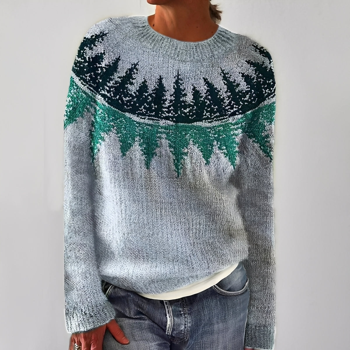 Heather - Pull basique en maille avec motif pour femmes