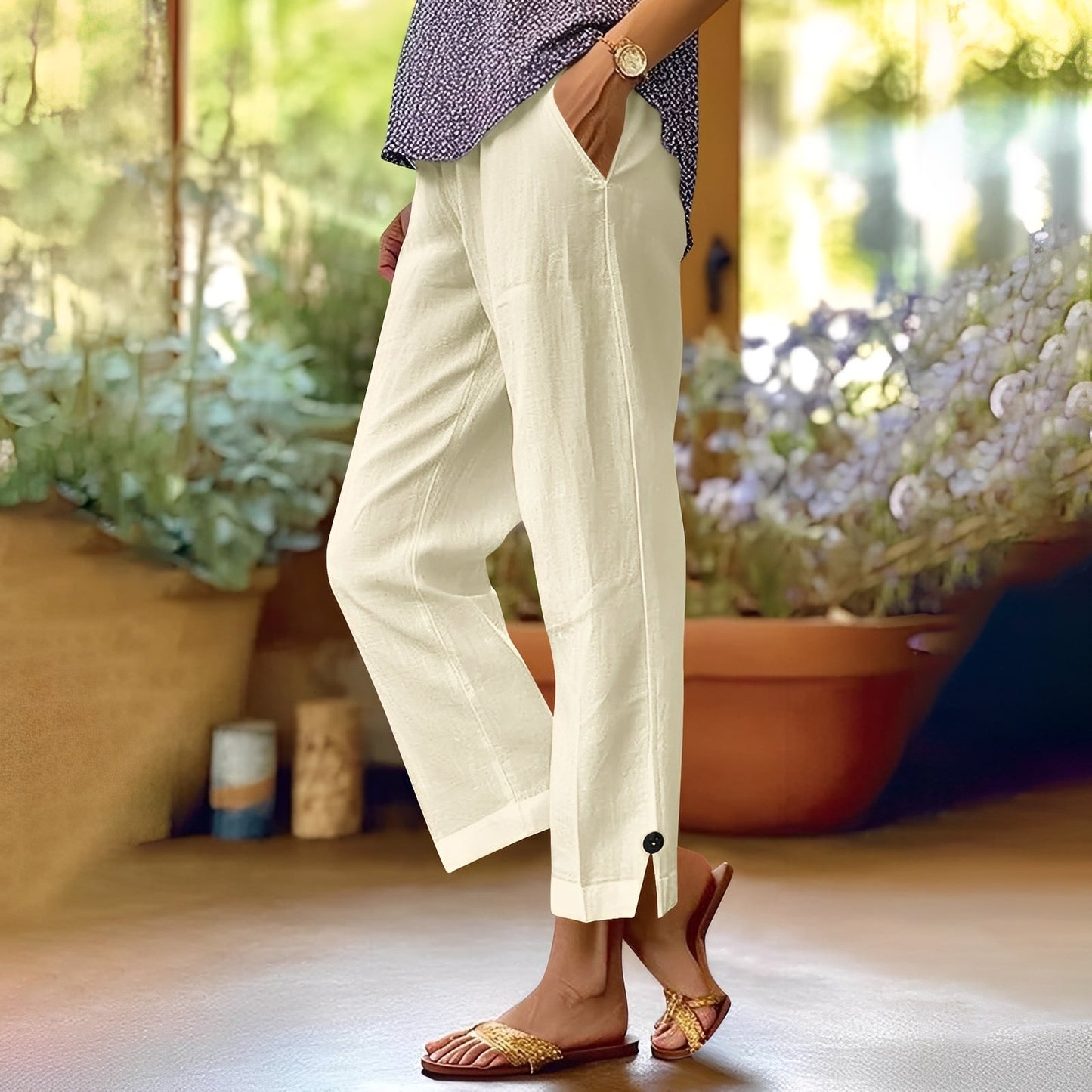 Kassia - Pantalon d'été en lin pour femme