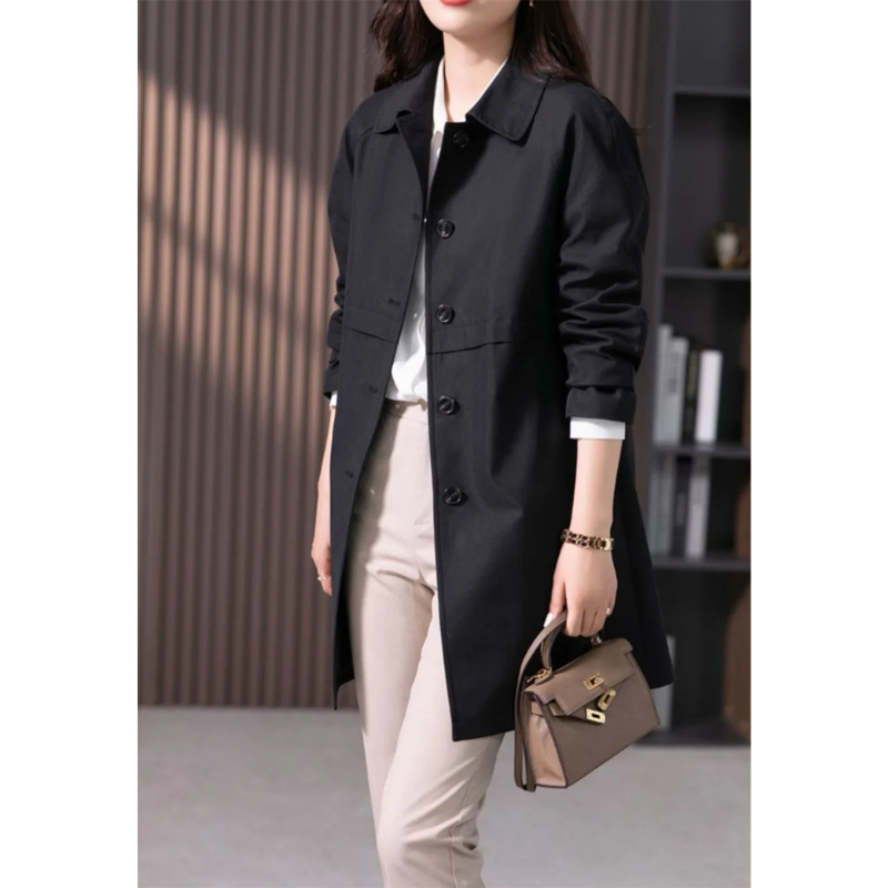 Elise – Court Trenchcoat avec Bouton