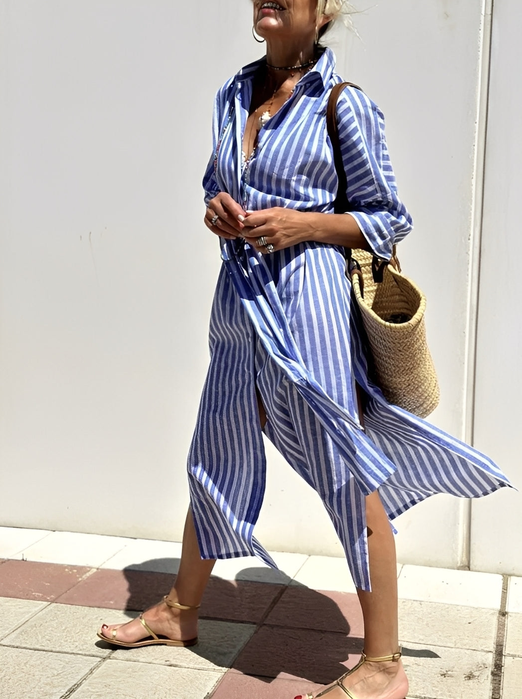 Merilyn - Robe-chemise rayée confortable pour femmes