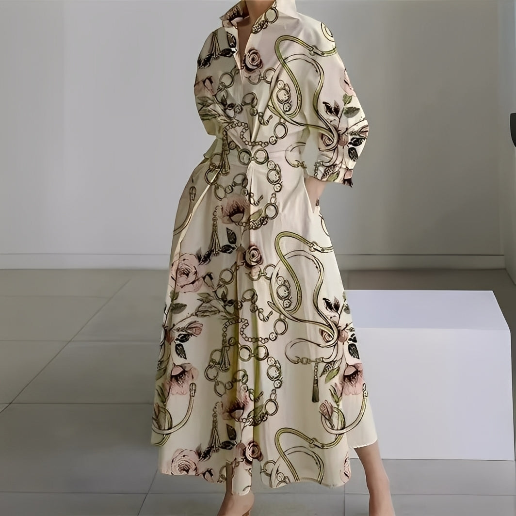 Lavina - Robe ample à manches longues avec poches pour femmes