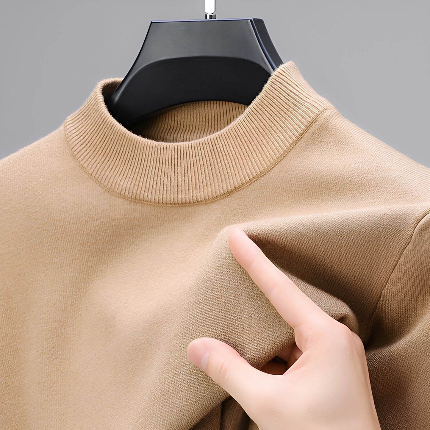 Davis - Pull décontracté en cachemire pour hommes avec ourlet