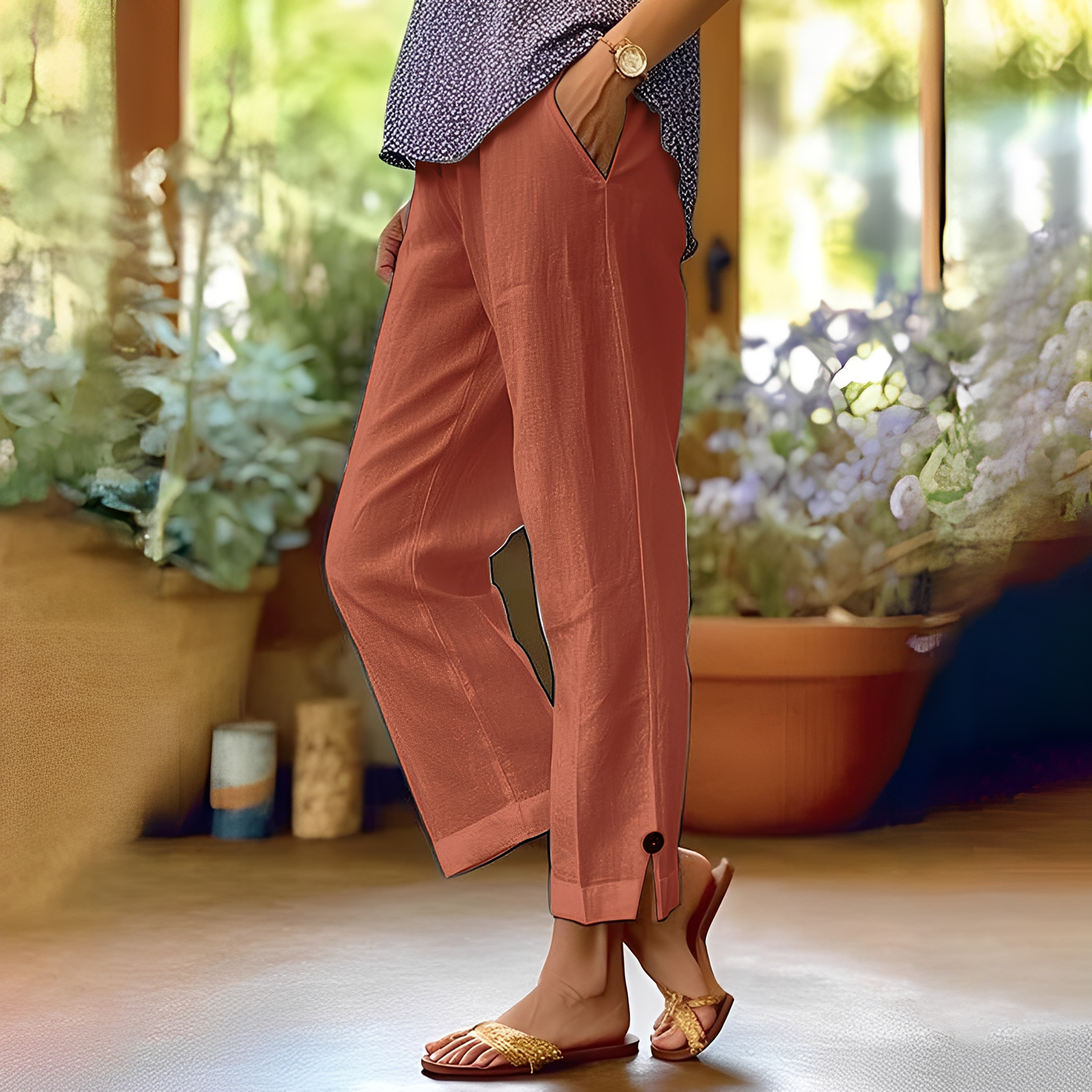 Kassia - Pantalon d'été en lin pour femme