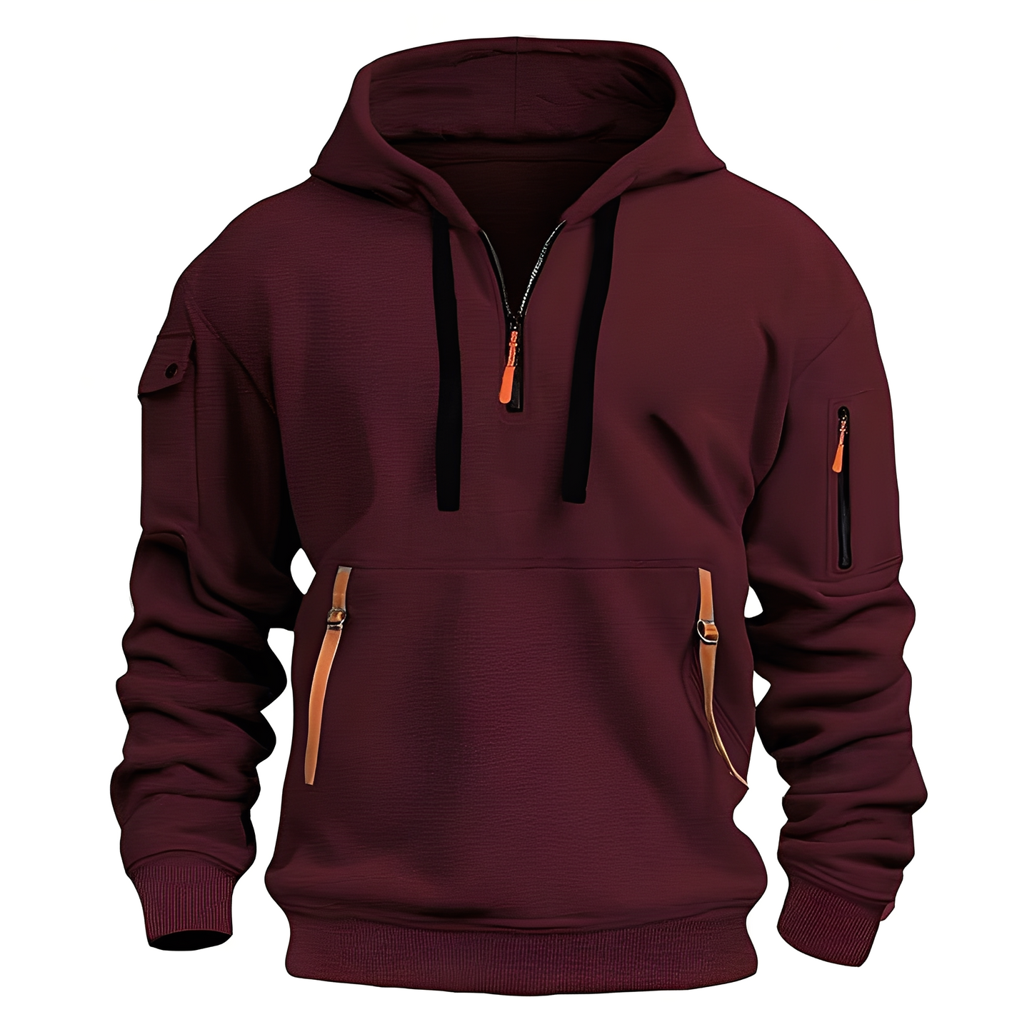Cornell - Sweat à capuche ample et relax avec fermeture éclair pour hommes