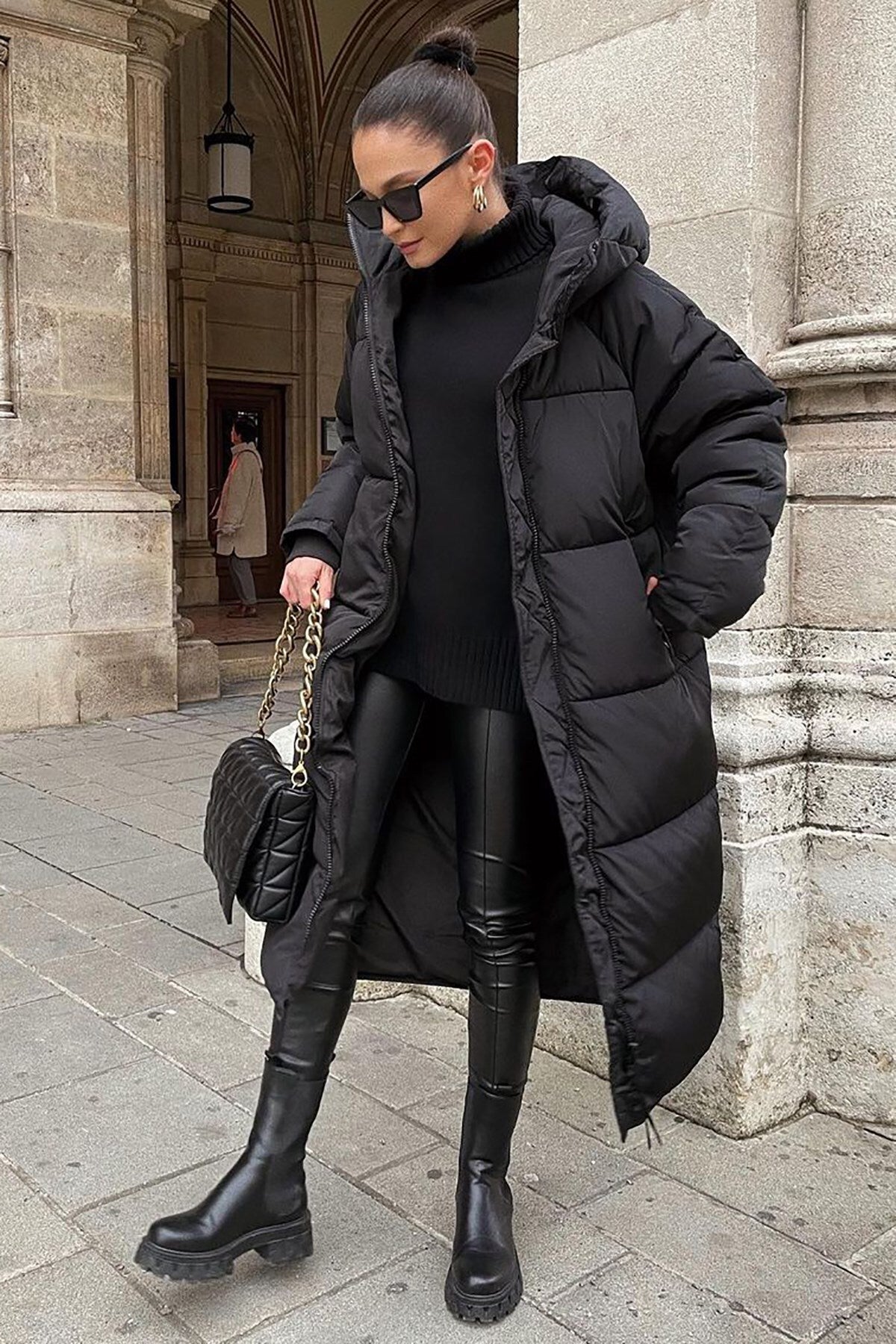 Alyce – Long manteau d'hiver en doudoune matelassée