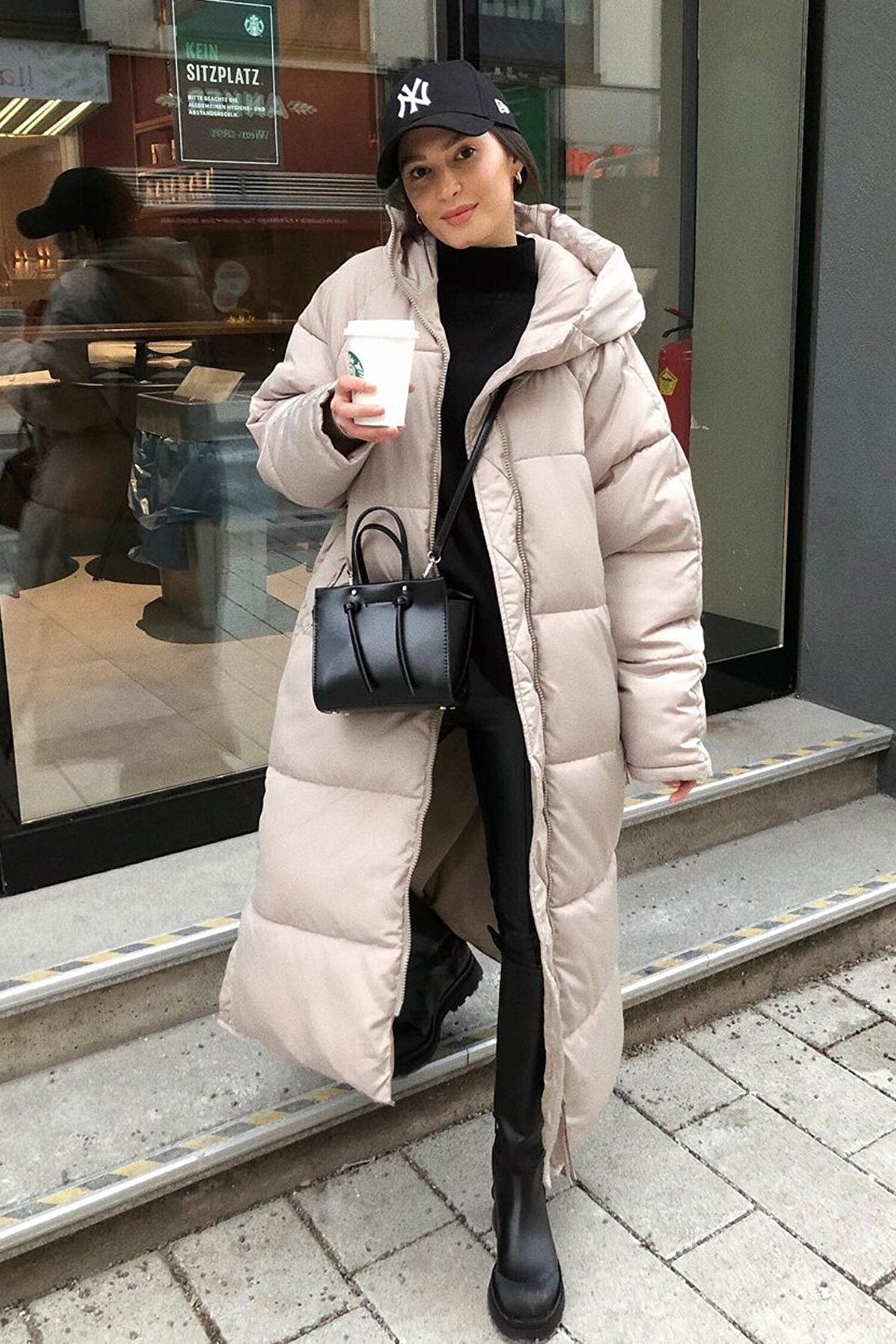 Alyce – Long manteau d'hiver en doudoune matelassée