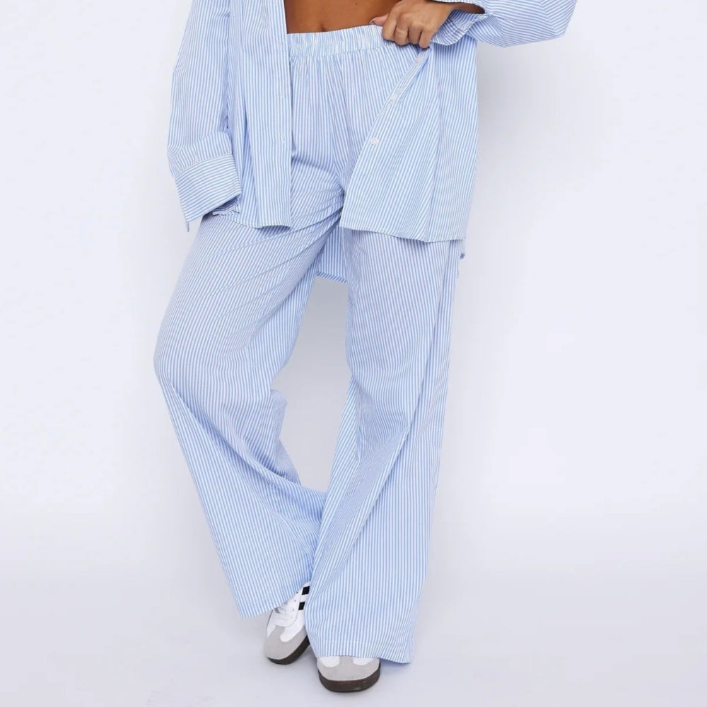 Elis – Pantalons Femme à Jambe Large et Taille Haute