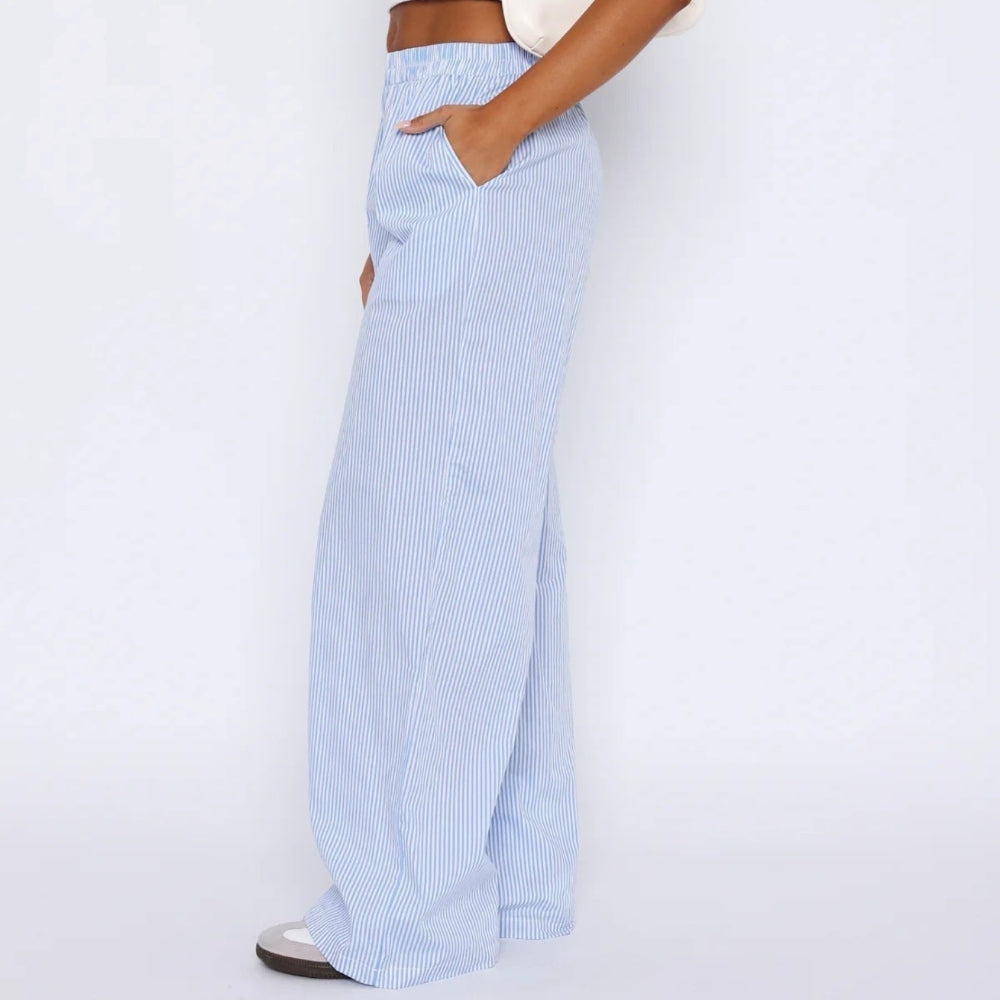 Elis – Pantalons Femme à Jambe Large et Taille Haute
