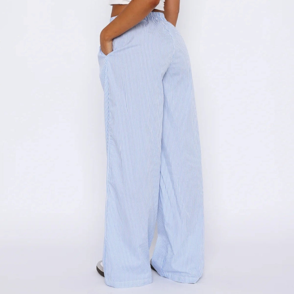 Elis – Pantalons Femme à Jambe Large et Taille Haute
