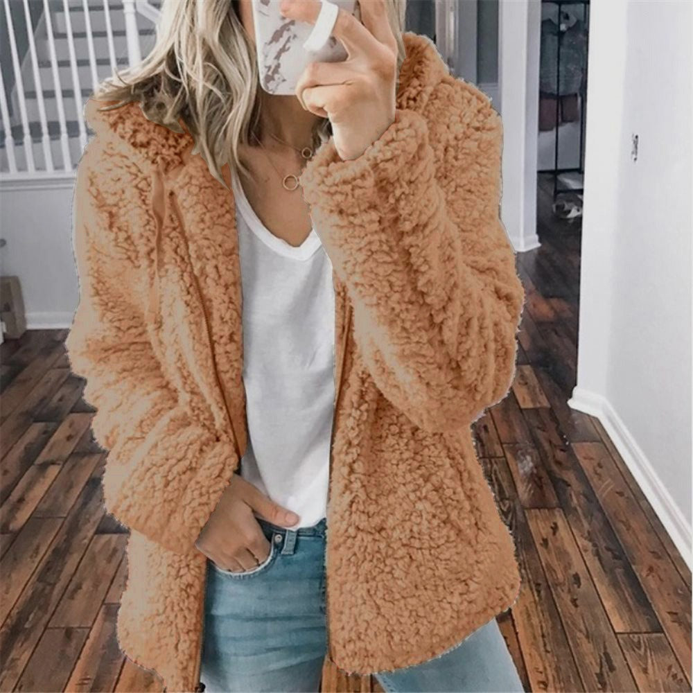 Celandine – Manteau en peluche avec capuche