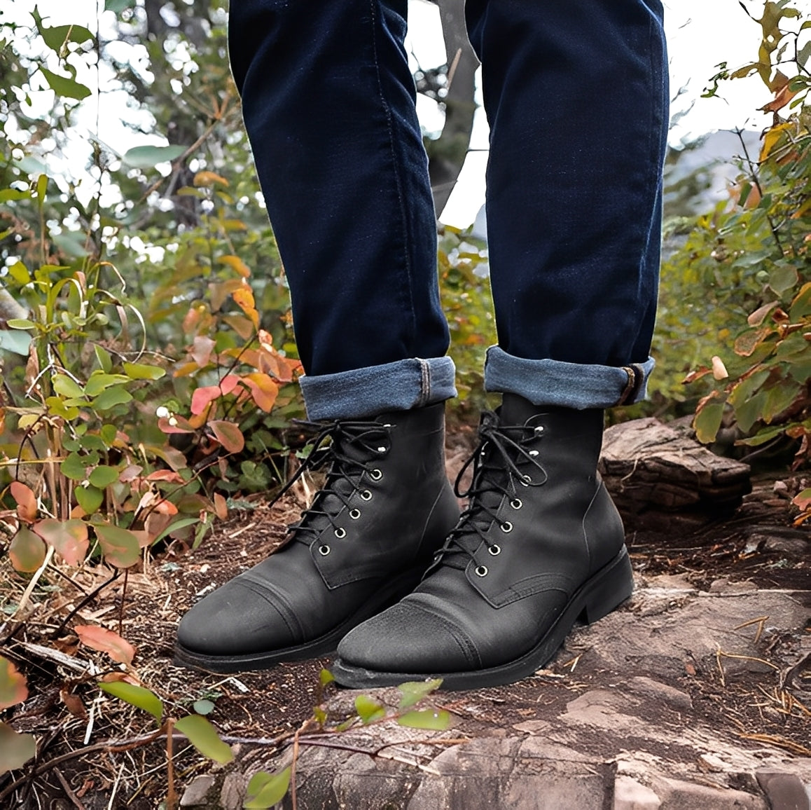 Garrick - Chaussures en cuir solides et vintage pour hommes
