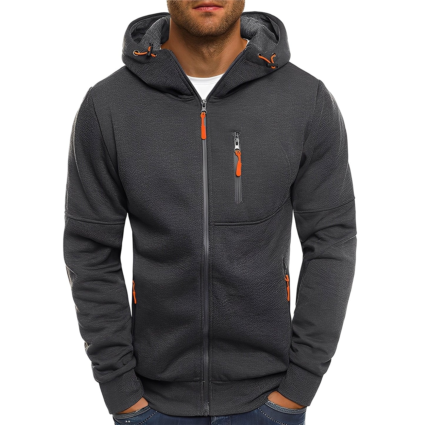 Allen - Sweat à capuche en polaire pour hommes à la mode