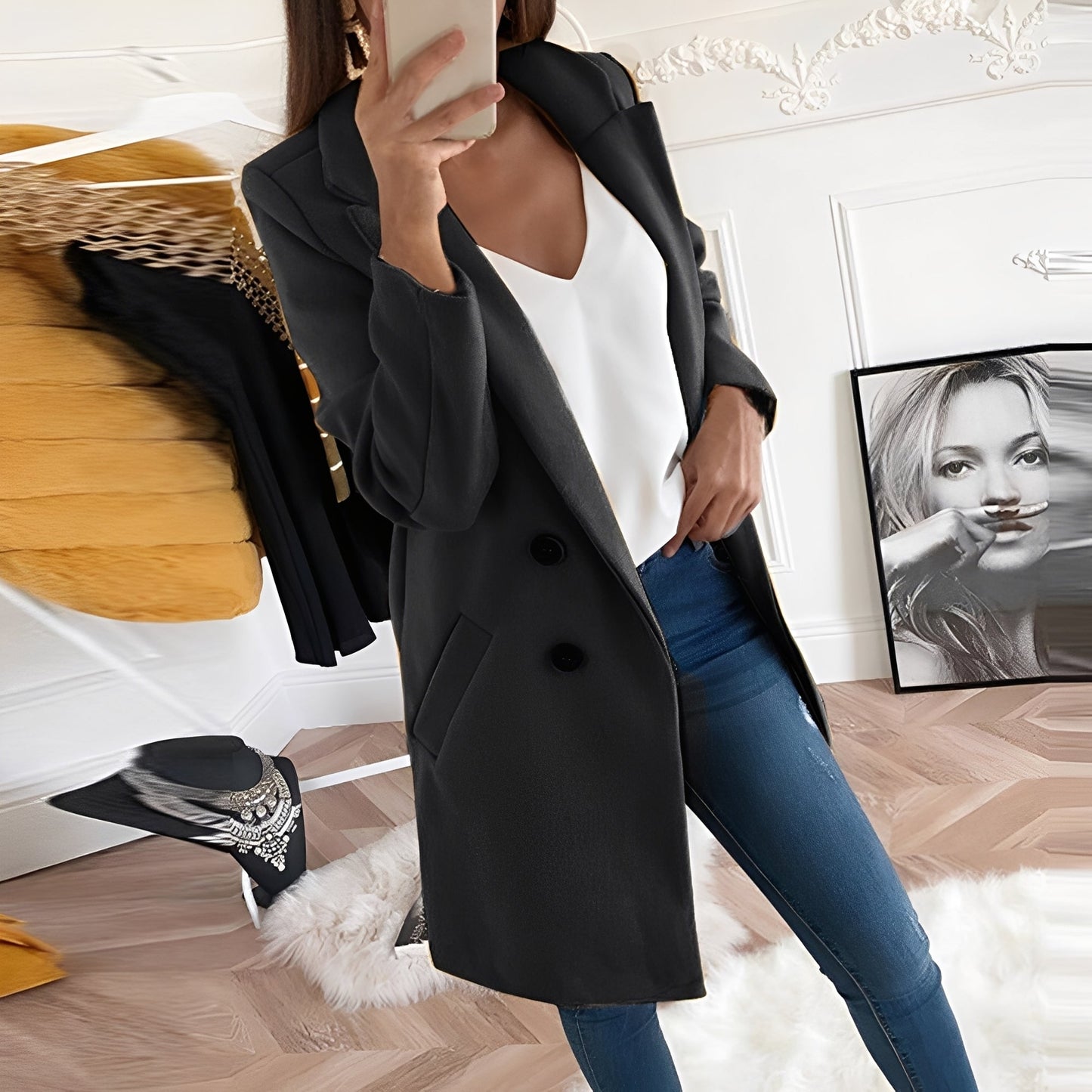 Nichole - Long manteau élégant et chaud pour femmes