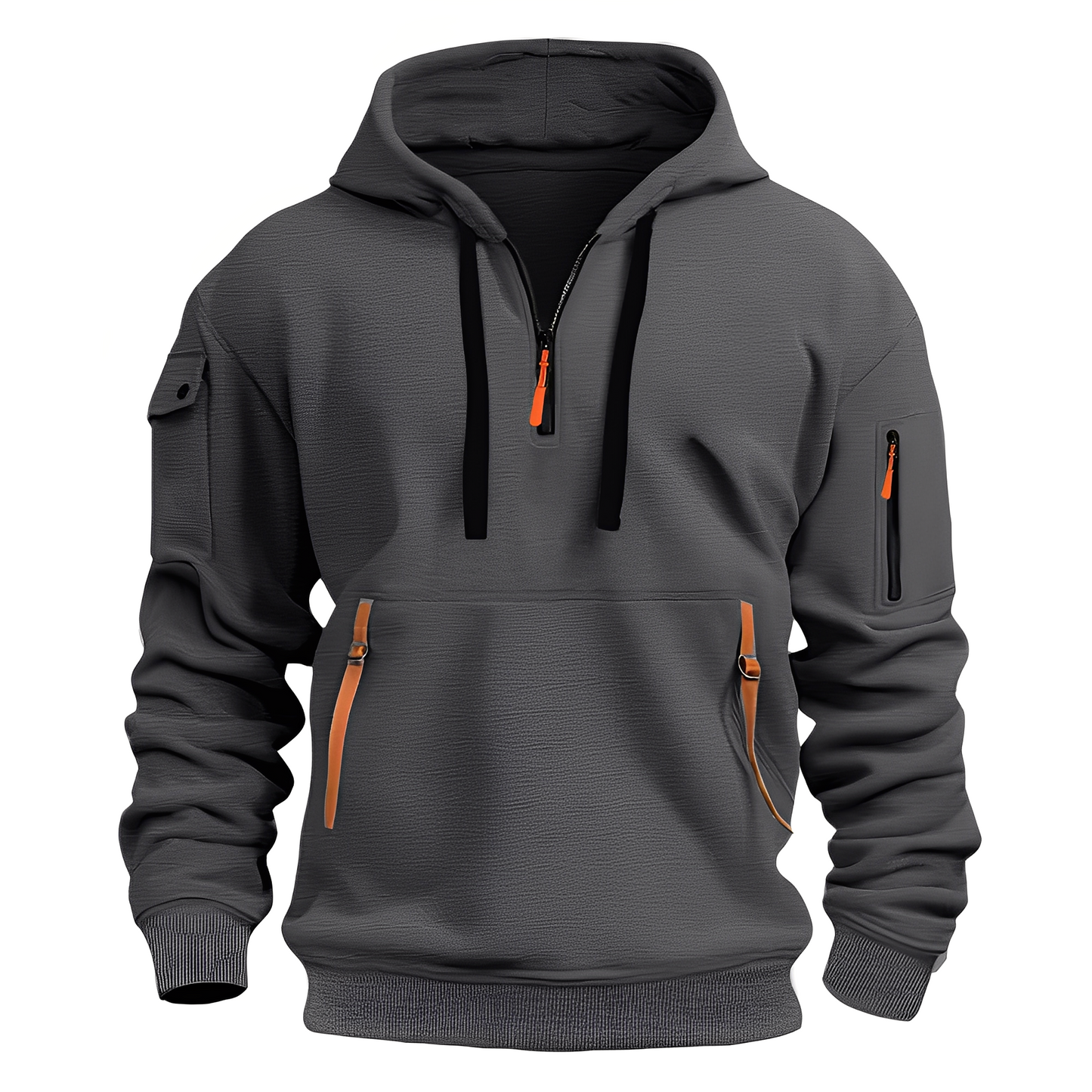 Cornell - Sweat à capuche ample et relax avec fermeture éclair pour hommes