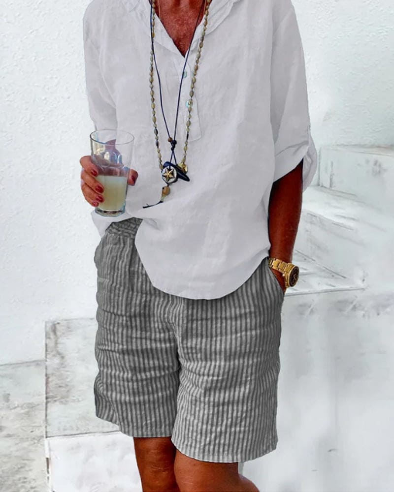 Élise – Shorts à motifs ligné