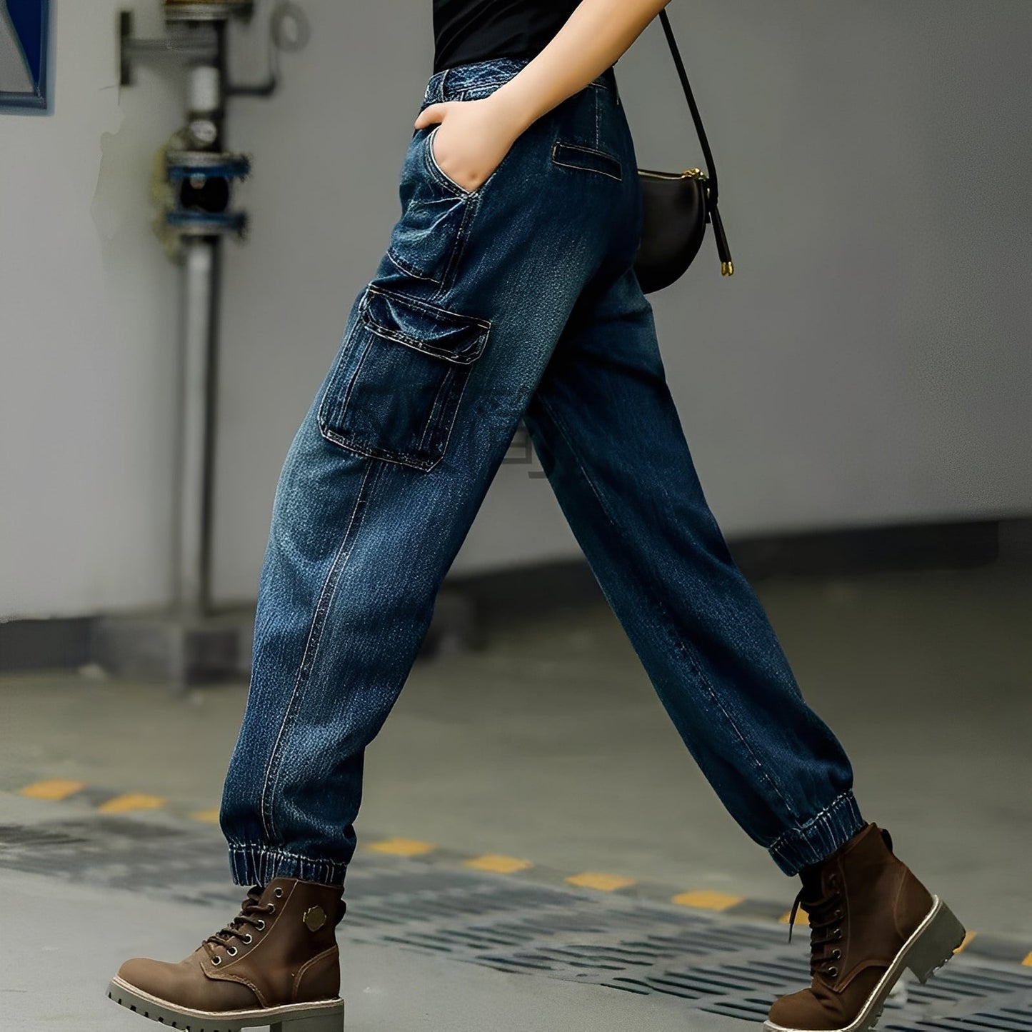 Kristal - Pantalon en coton avec plusieurs poches pour femme