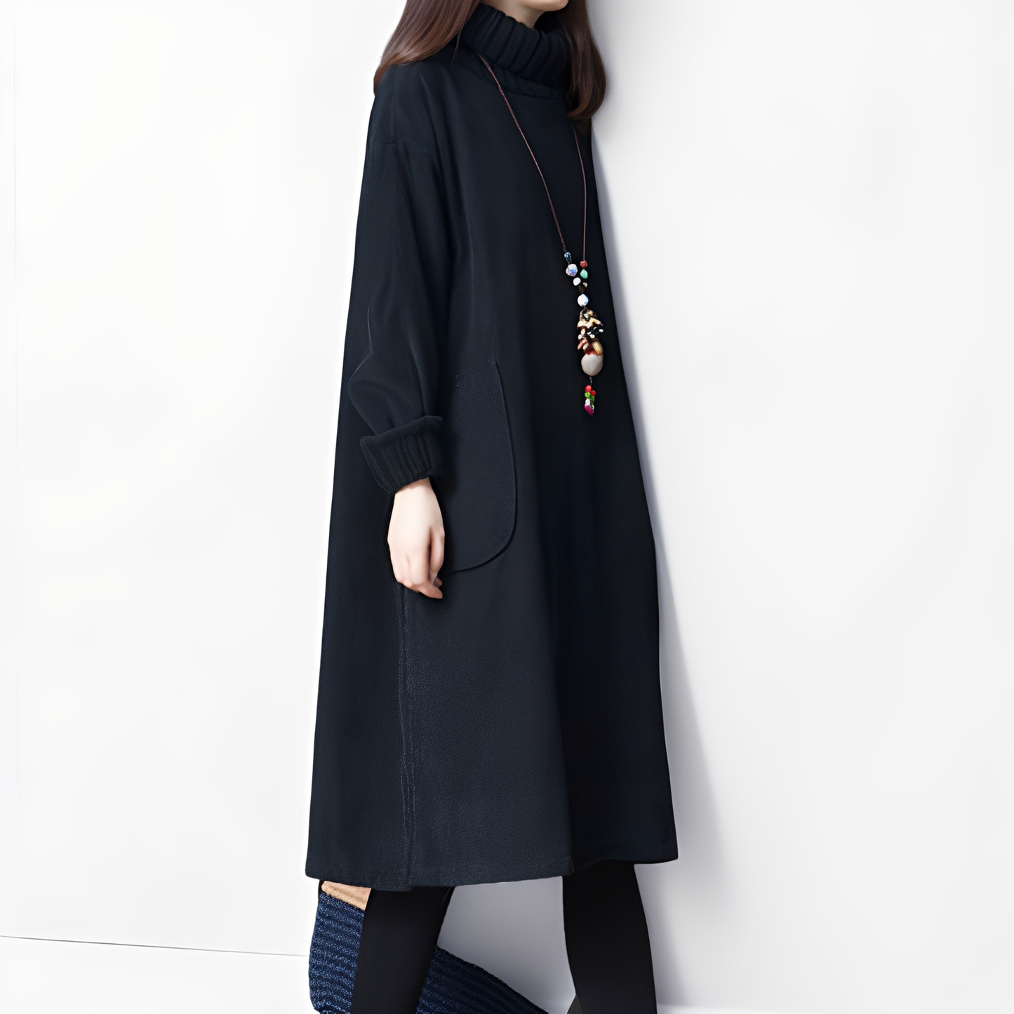 Elouise - Robe large en velours côtelé avec poches pour femmes