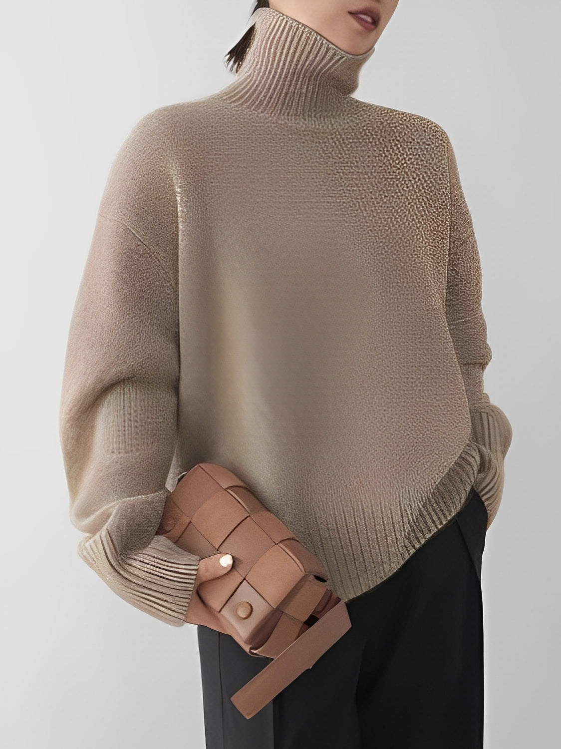 Yvette - Pull-over en cachemire à col montant pour femme