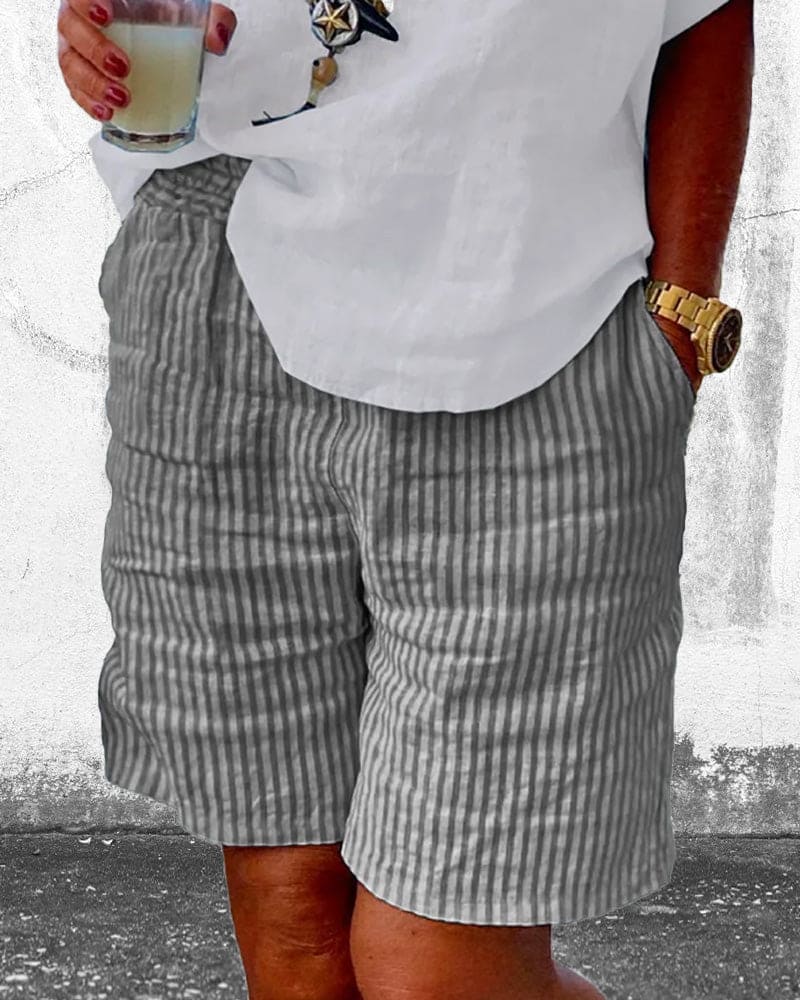 Élise – Shorts à motifs ligné