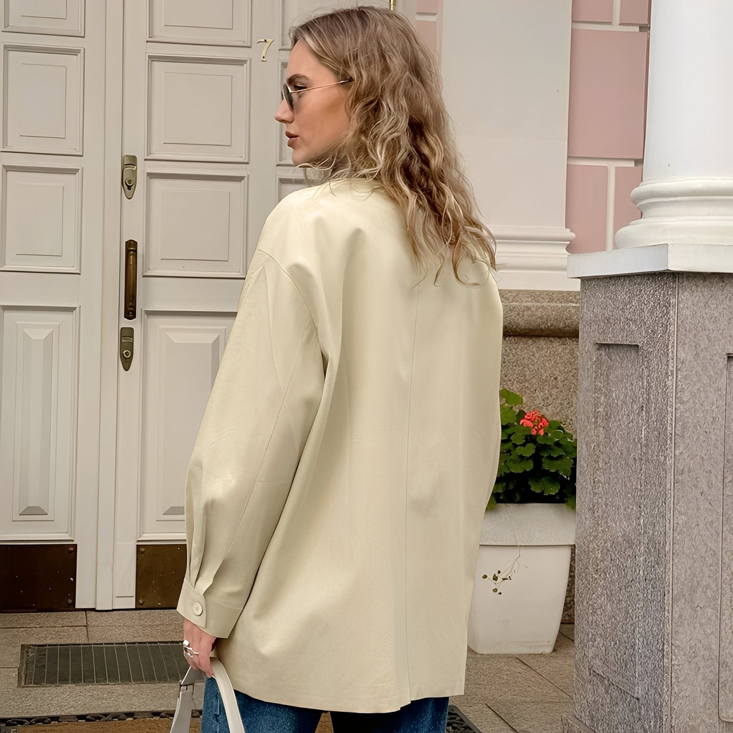 Eireen - Beau manteau ample avec col polo pour dames