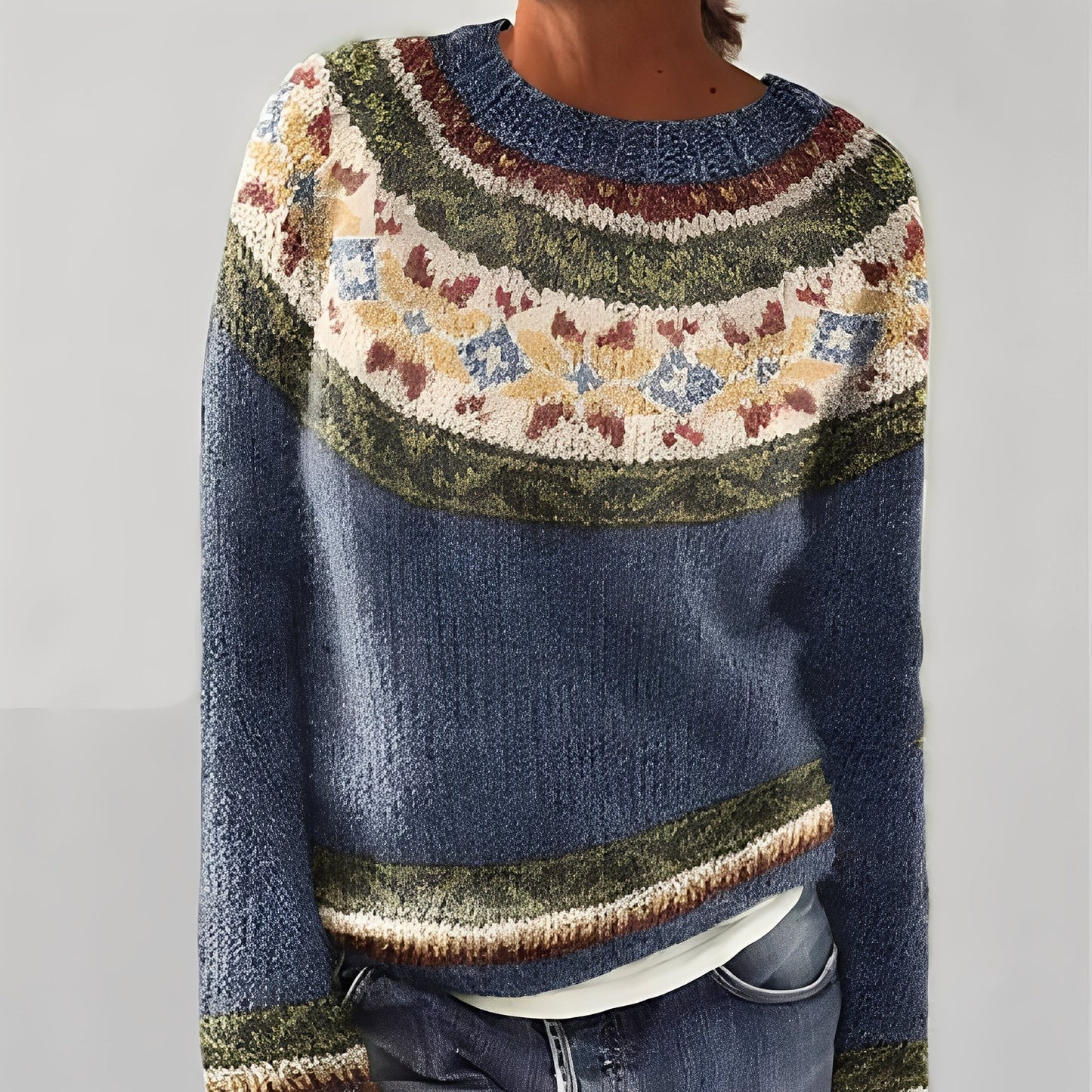Heather - Pull basique en maille avec motif pour femmes