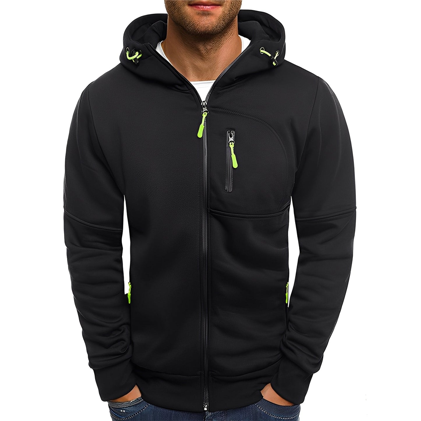 Allen - Sweat à capuche en polaire pour hommes à la mode