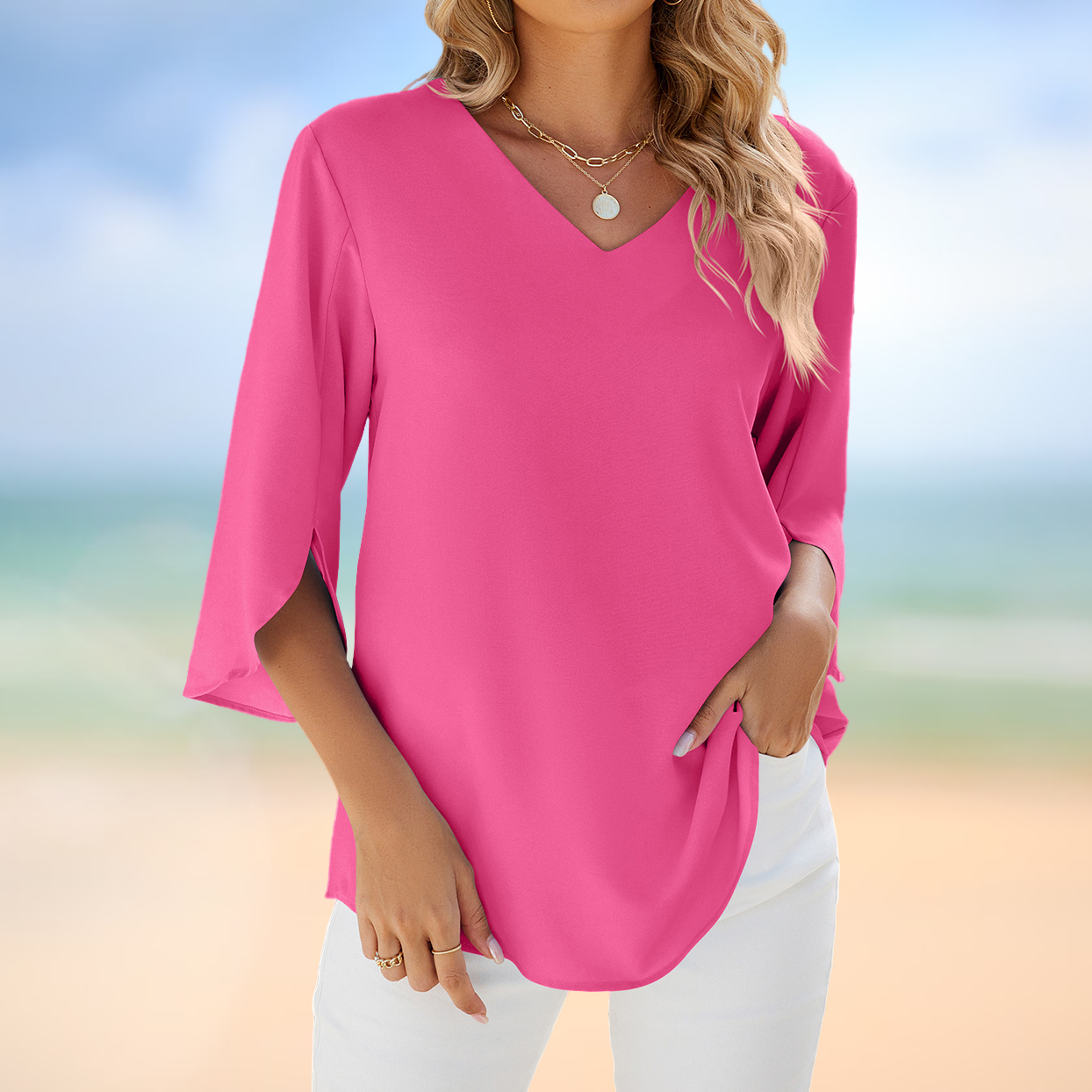 Vanya – Légère Blouse d'Été avec Col en V